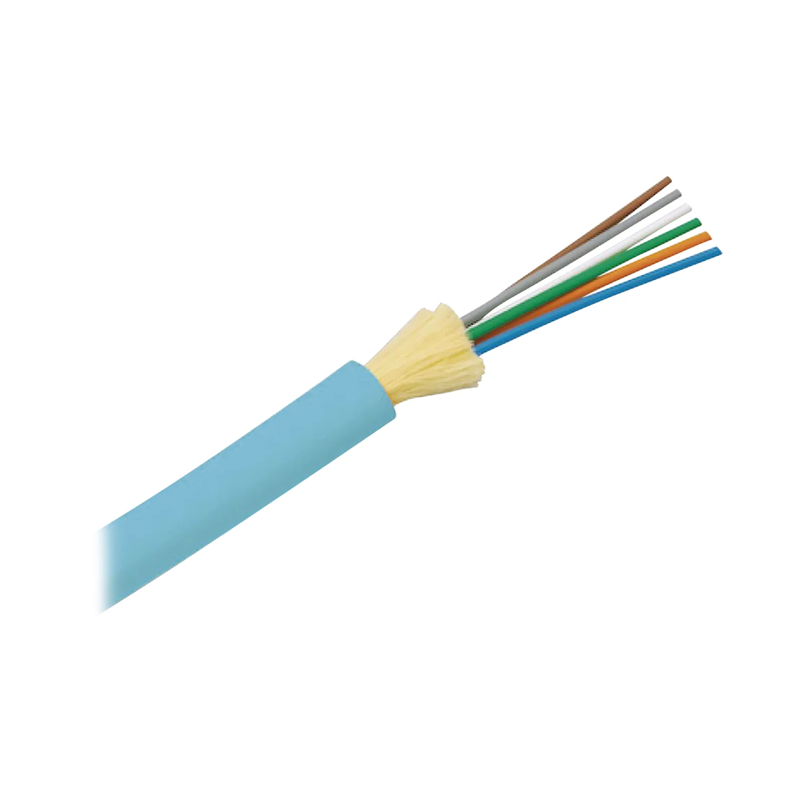 Cable de Fibra Óptica de 6 Hilos, Multimodo OM4 50/125 Optimizada, Interior, Tight Buffer 900um, No Conductiva (Dieléctrica), OFNR (Riser), Precio Por Metro