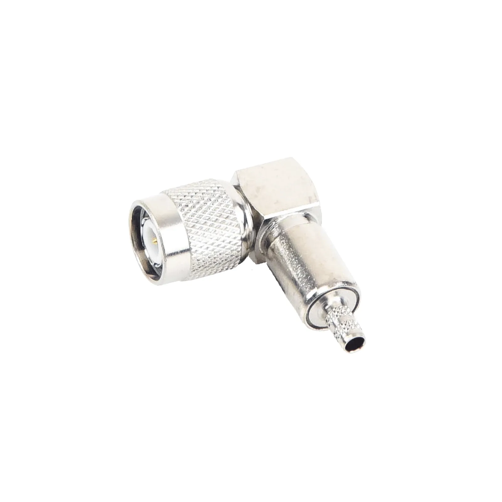 Conector TNC Macho en Ángulo Recto para Cable RG-58/U, LMR-195 Níquel/ Oro/ Teflón.â€‹
