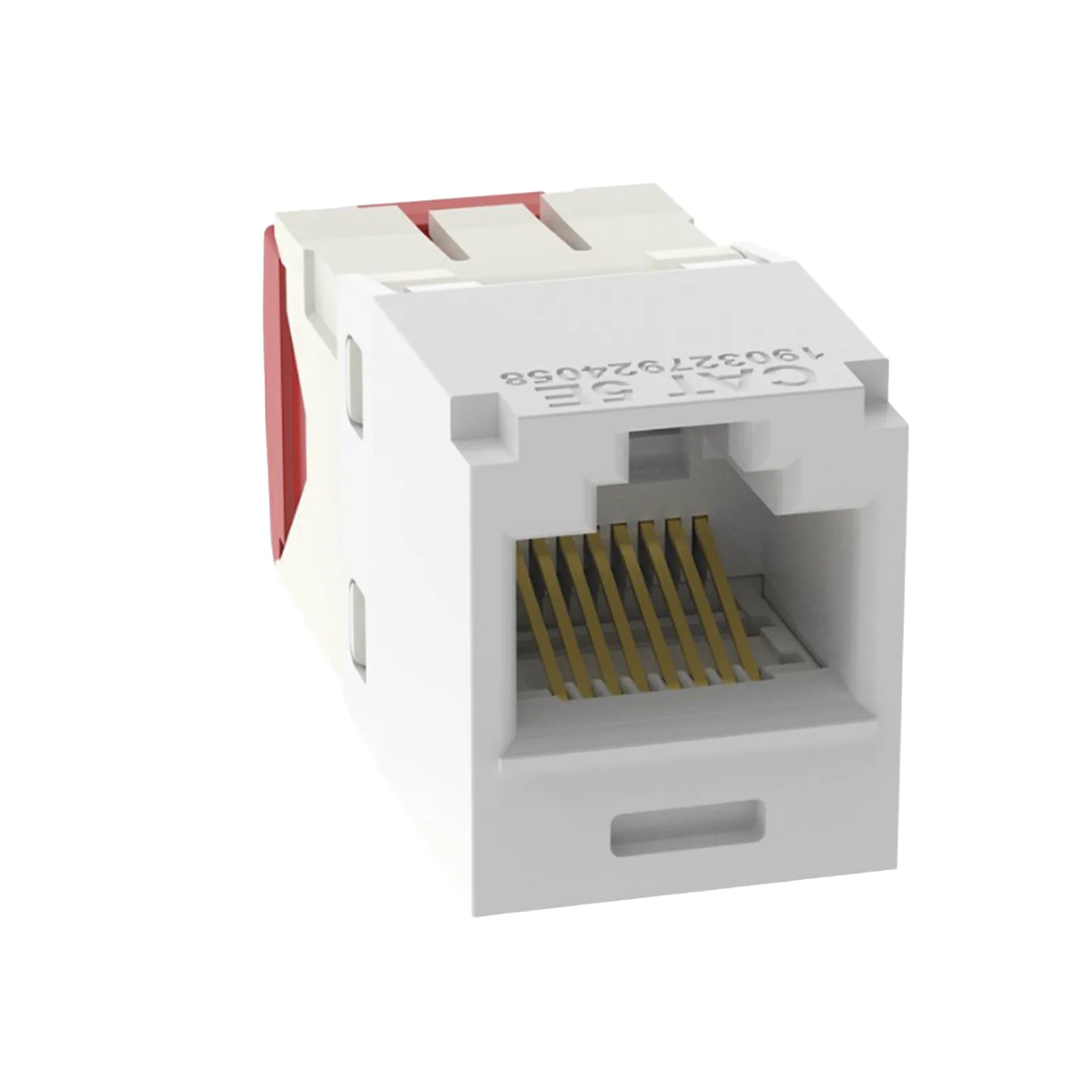 Conector Jack RJ45 Estilo TG, Mini-Com, Categoría 5e, de 8 Posiciones y 8 Cables, Color Blanco
