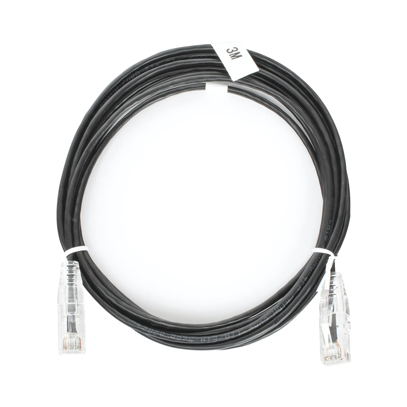 Cable de Parcheo Slim UTP Cat6 - 3 Metros (9.84 Pies) Negro Diámetro Reducido (28 AWG)