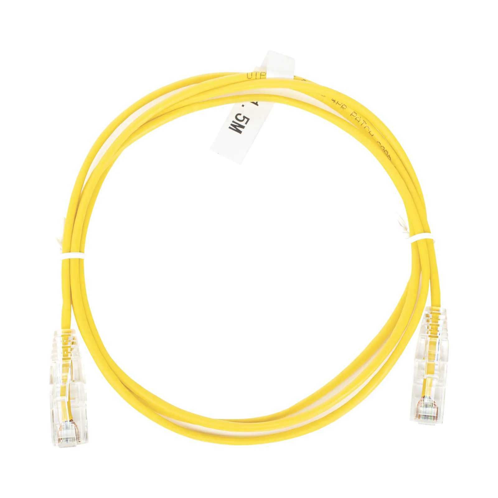 Cable de Parcheo Slim UTP Cat6 - 1.5 Metros (4.92 Pies) Amarillo Diámetro Reducido (28 AWG)