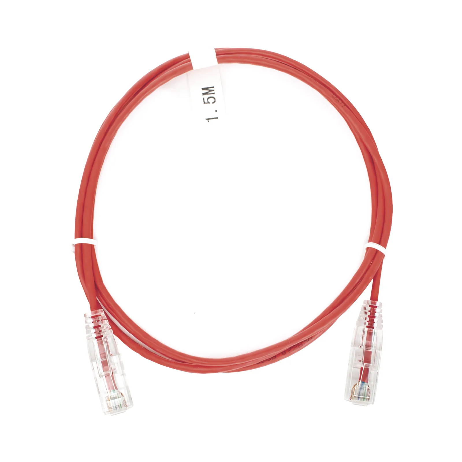 Cable de Parcheo Slim UTP Cat6 - 1.5 Metros (4.92 Pies) Rojo Diámetro Reducido (28 AWG)