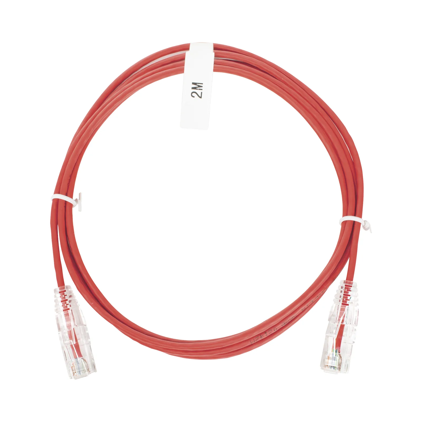 Cable de Parcheo Slim UTP Cat6 - 2 Metros (6.56 Pies) Rojo Diámetro Reducido (28 AWG)