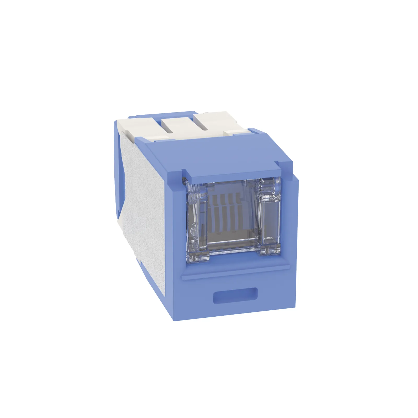 Conector Jack RJ45 Estilo TG con Ventana, Mini-Com, Categoría 6A, de 8 Posiciones y 8 Cables, Color Azul