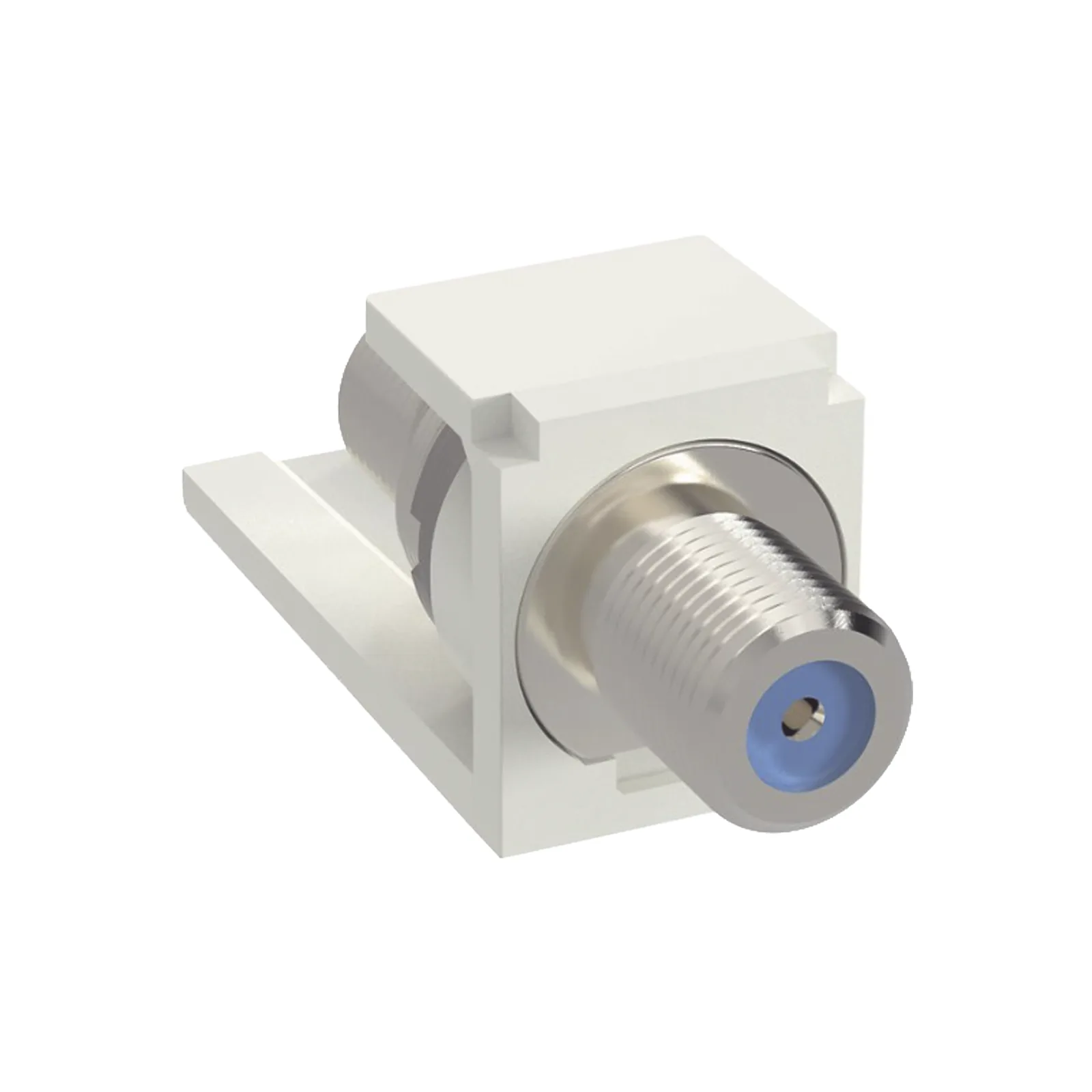 Módulo Acoplador Coaxial Tipo F, Mini-Com, de 75 Ohms, 3.0 GHz, Color Blanco