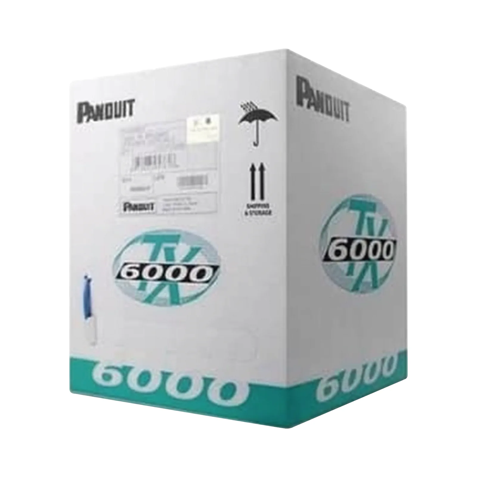 Bobina de Cable UTP 305 m. de Cobre, TX6000™ PanNet, Reelex, Blanco, Categoría 6 Mejorado (23 AWG), LSZH (Bajo Humo, Cero Halógenos), de 4 pares