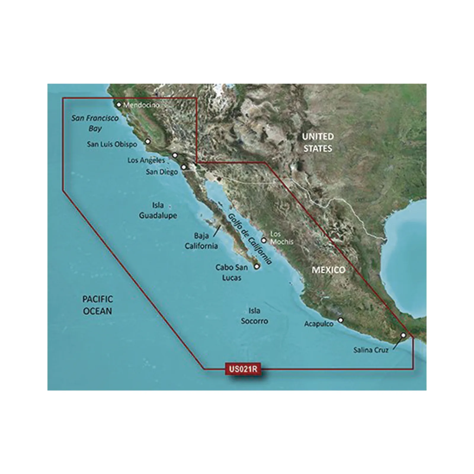 Mapa HXUS021R California - México.