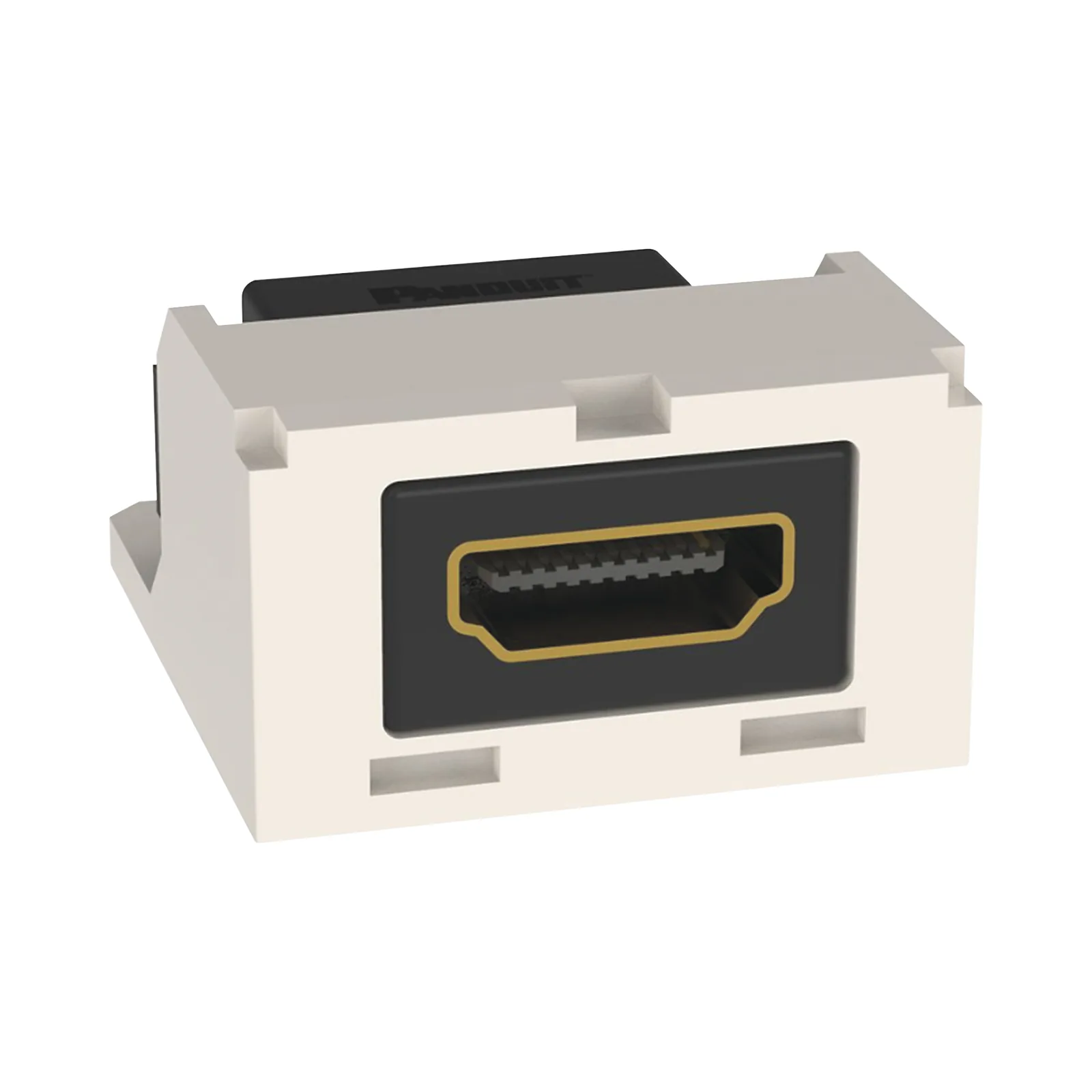 Módulo Acoplador HDMI 2.0, Hembra a Hembra Tipo-A, Categoría 2, Uso en 2 Puertos Mini-Com, Color Blanco Mate