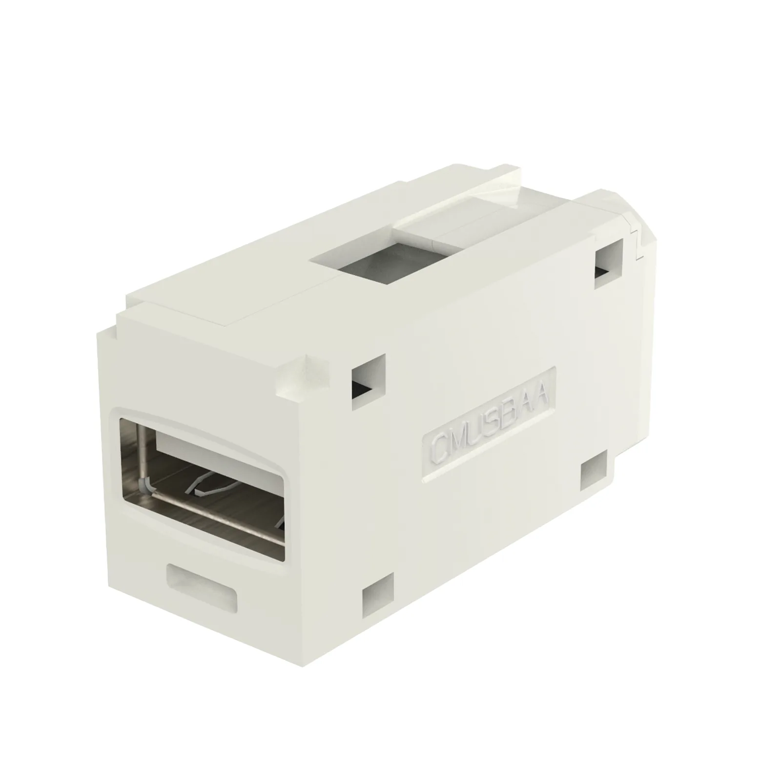 Módulo Acoplador USB 2.0, Hembra a Hembra, Tipo Mini-Com, Color Blanco Mate