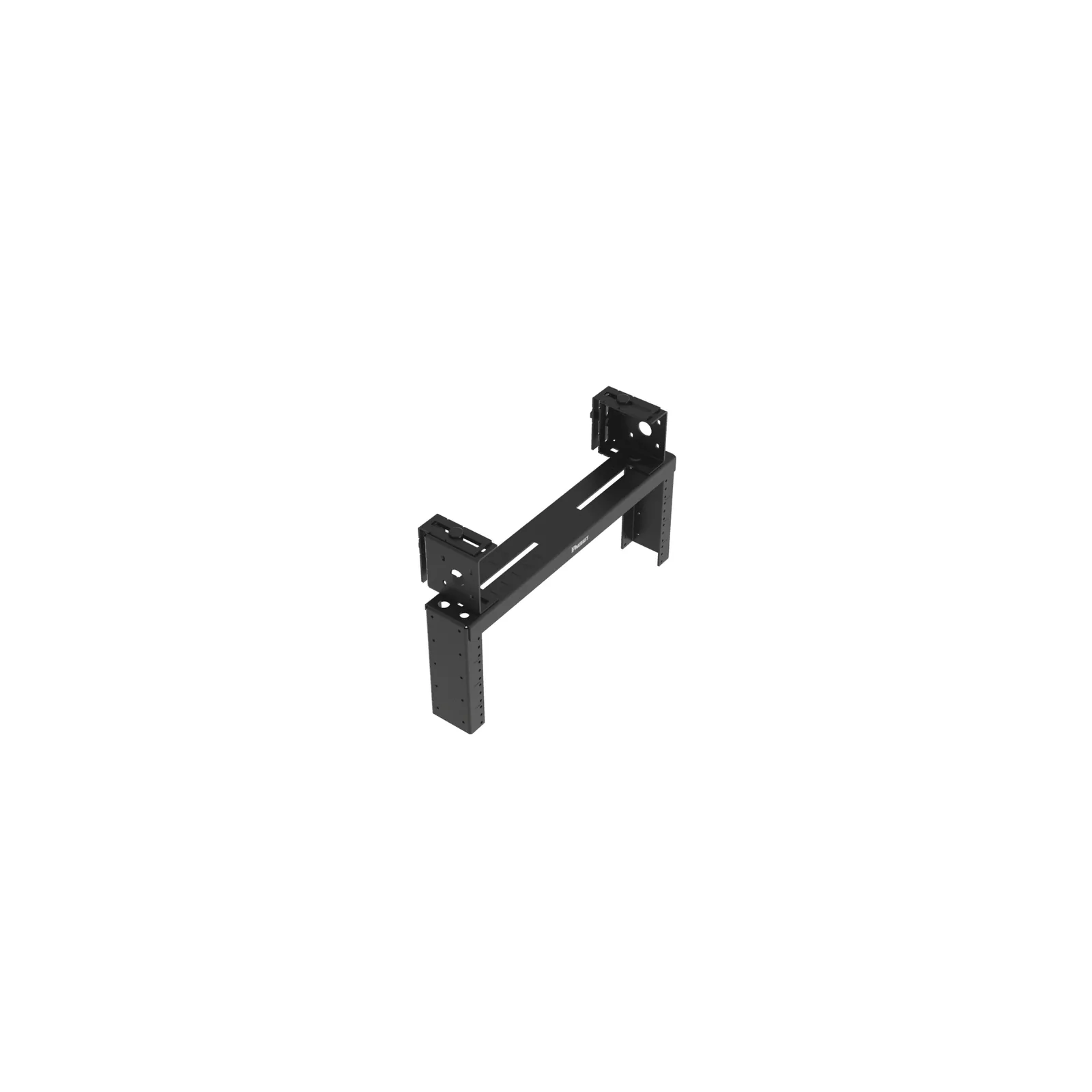 Rack de Distribución Aéreo de 2 Postes PanZone®, Rieles Roscados #12-24, de 4 UR, Color Negro