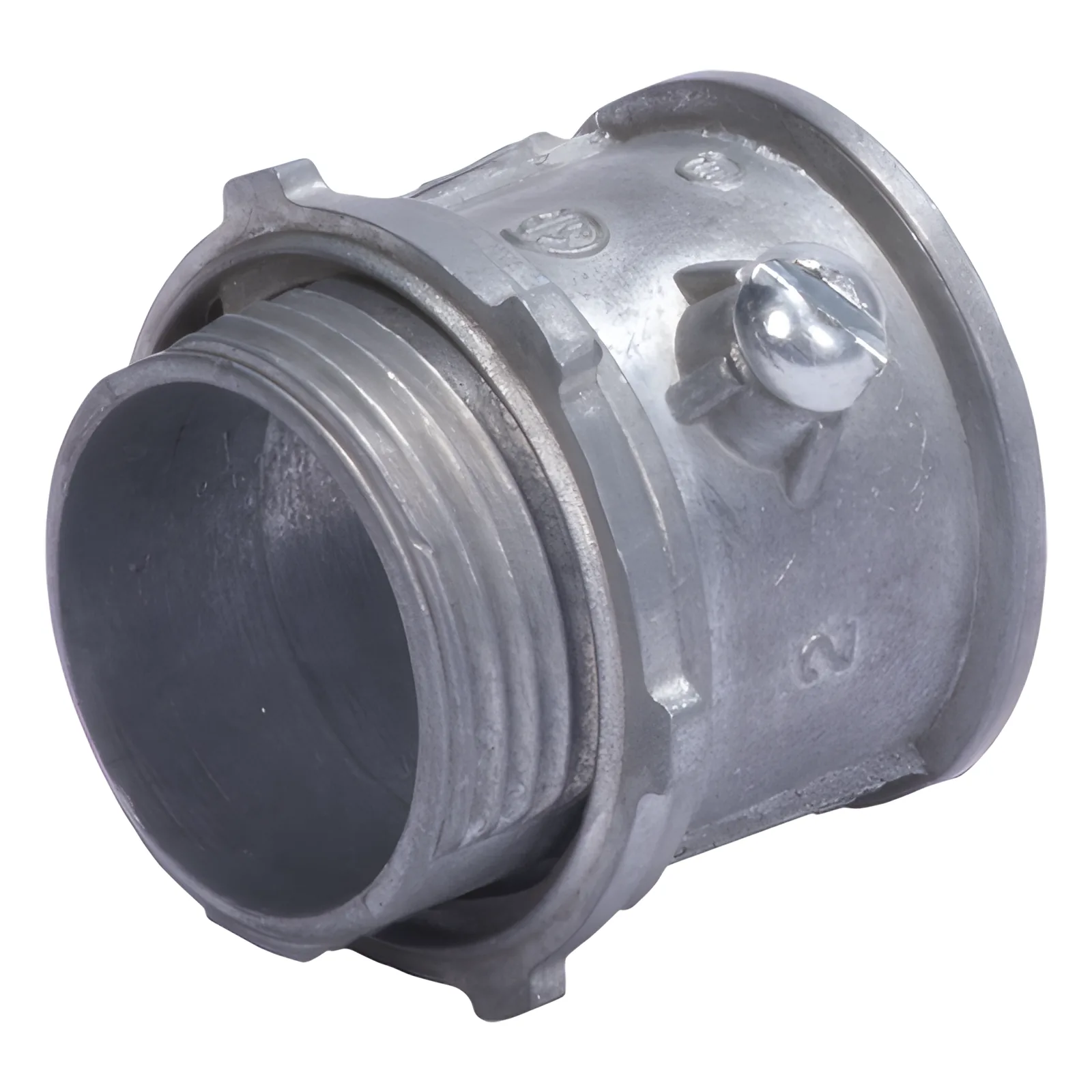 Conector 2" (52mm) pared delgada con tornillo galvanizado etiqueta verde