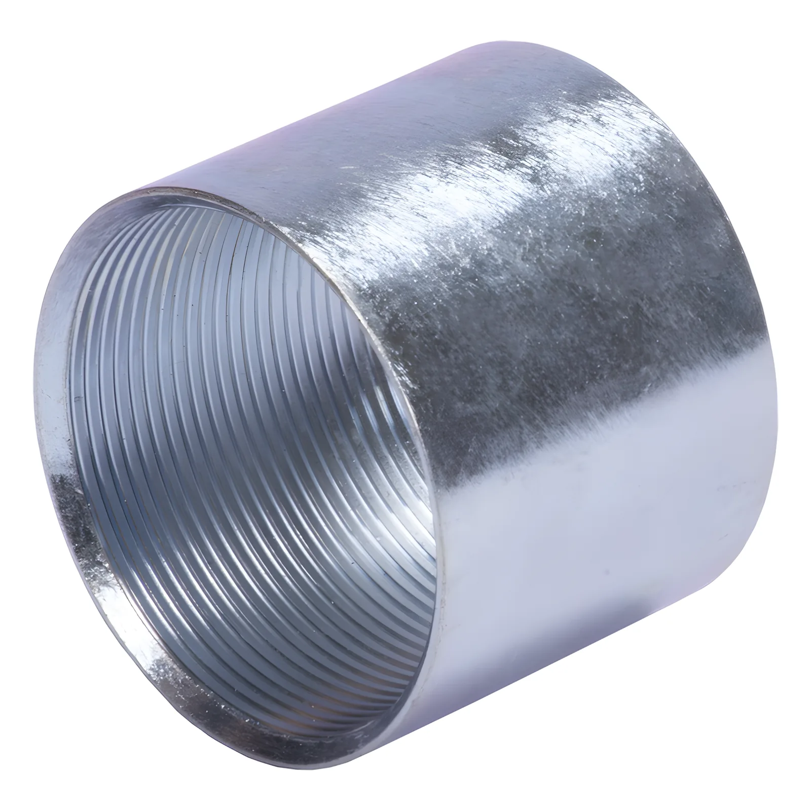 Cople 2" (52mm) pared gruesa con rosca galvanizado etiqueta amarilla