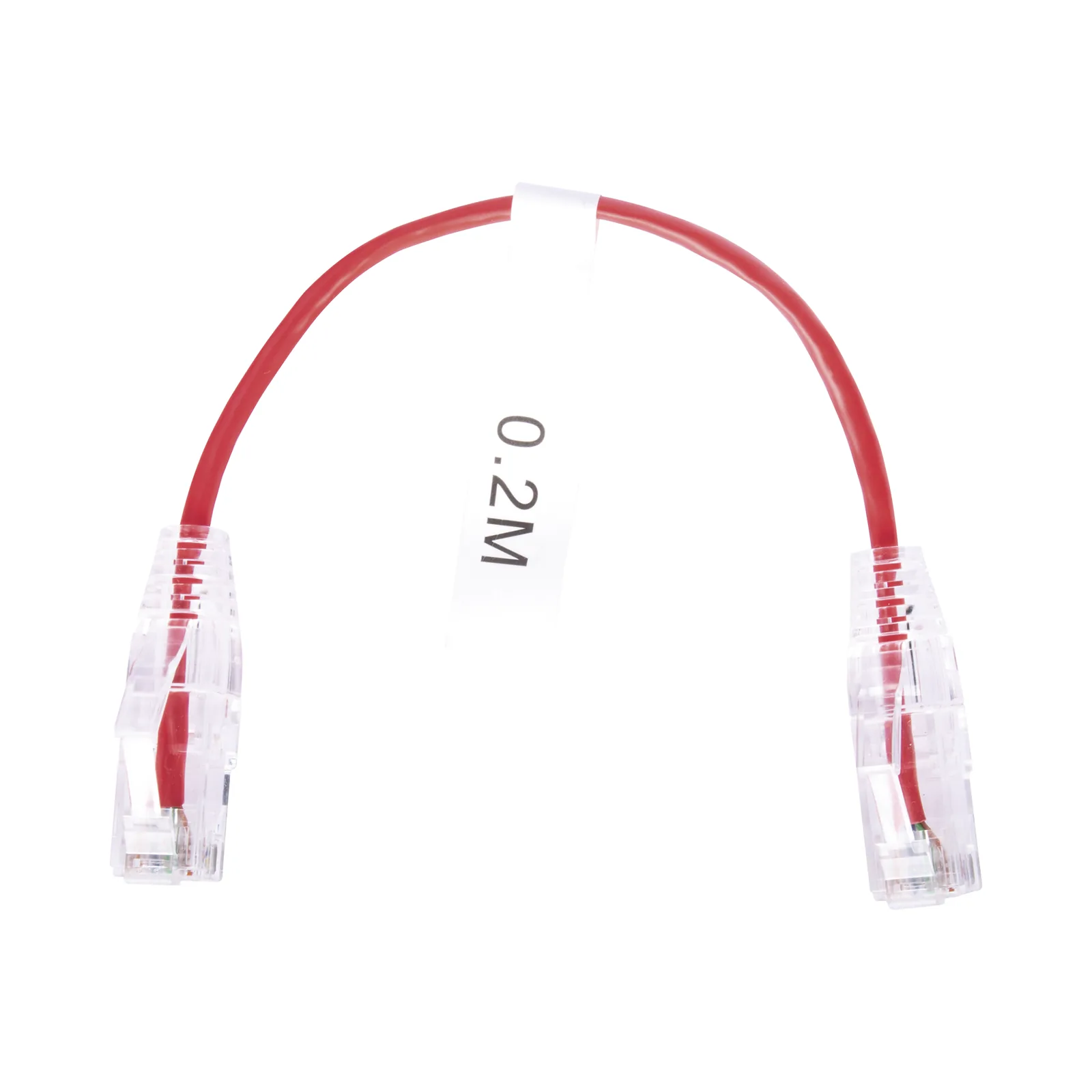 Cable de Parcheo Slim UTP Cat6 - 20 cm (7.87 Pulgadas) Rojo Diámetro Reducido (28 AWG)