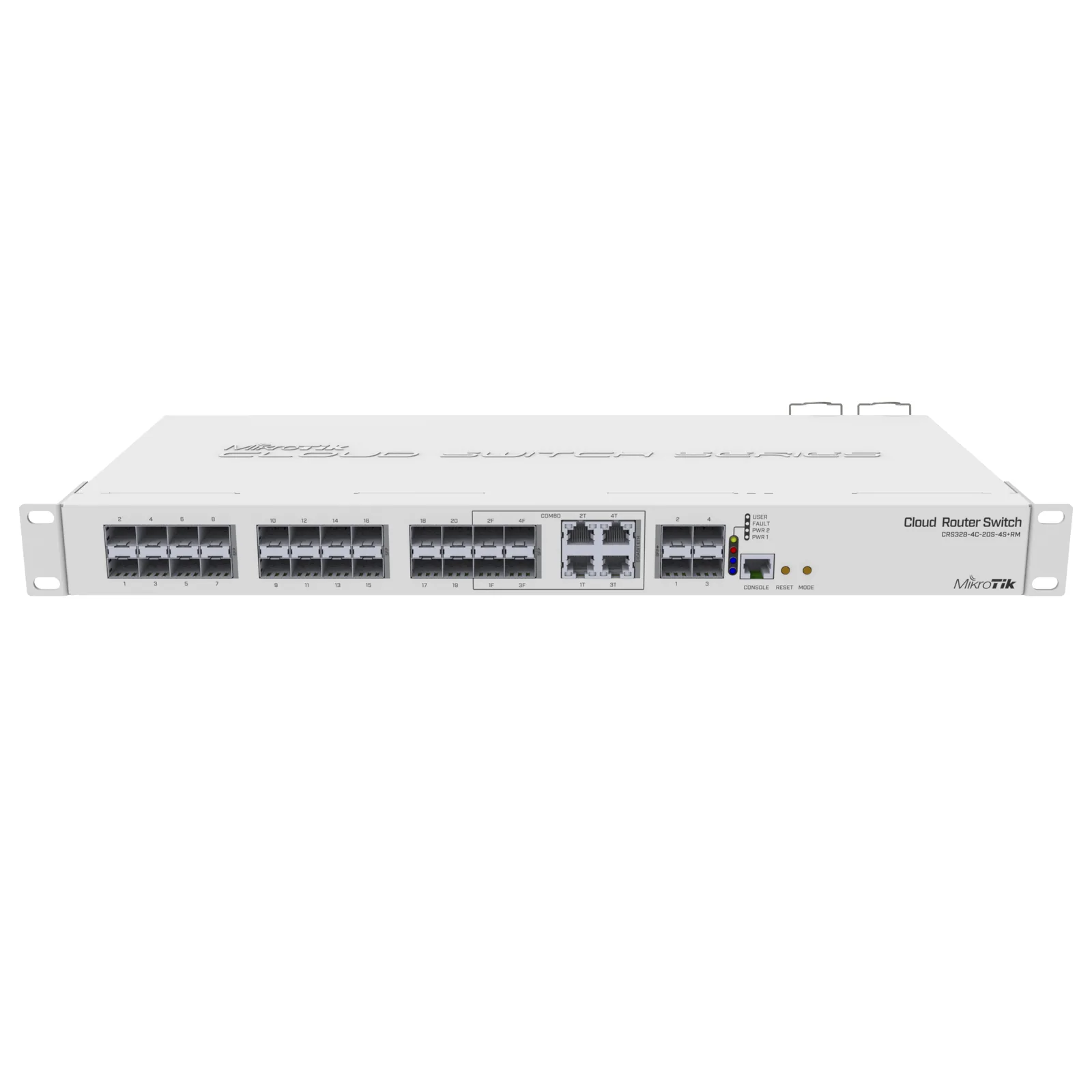 (CRS328-4C-20S-4S+RM) Cloud Router Switch Administrable L3, 4 puertos combo TP/SFP, 20 Puertos SFP, 4 Puertos SFP+