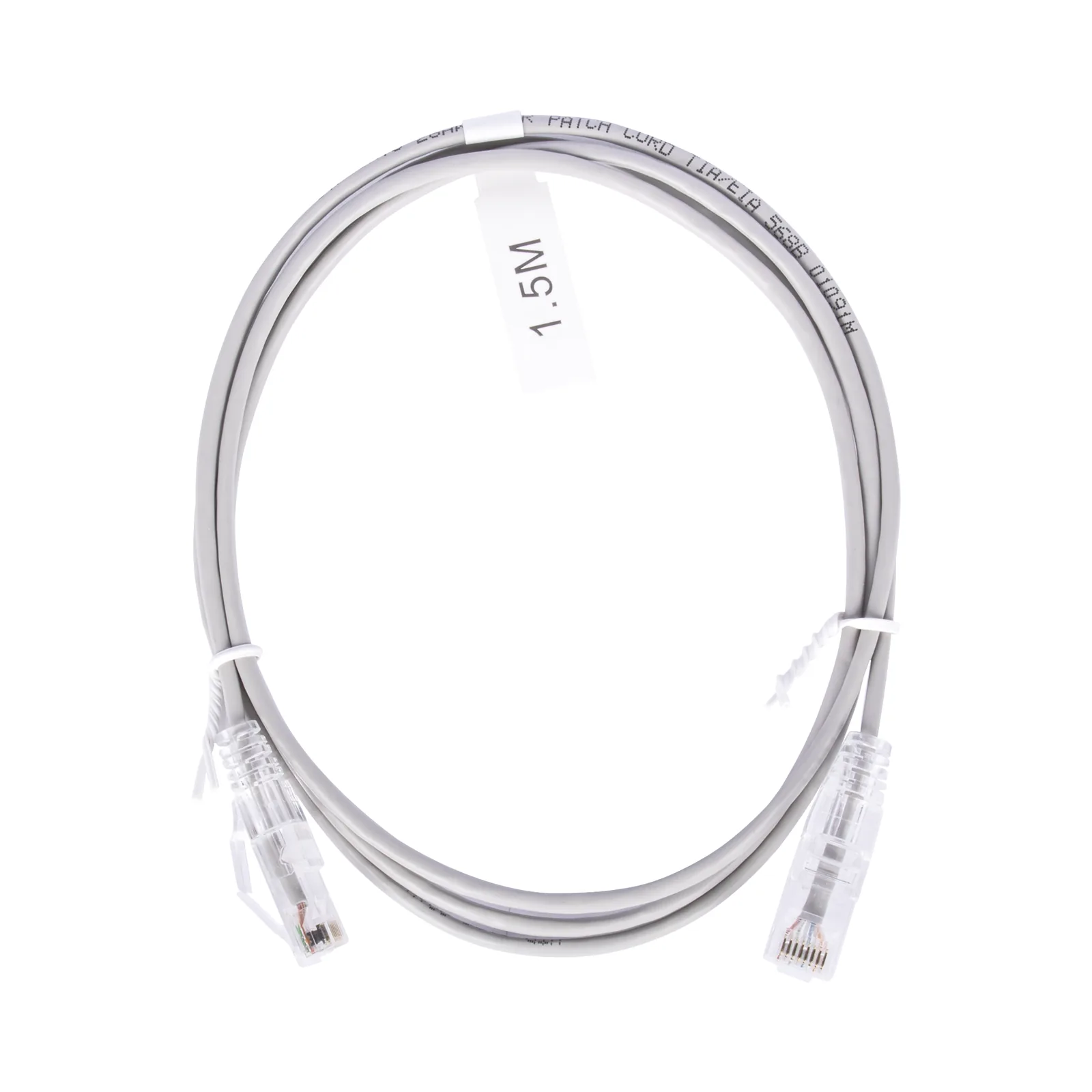 Cable de Parcheo Slim UTP Cat6 - 1.5 Metros (4.92 Pies) Gris Diámetro Reducido (28 AWG)