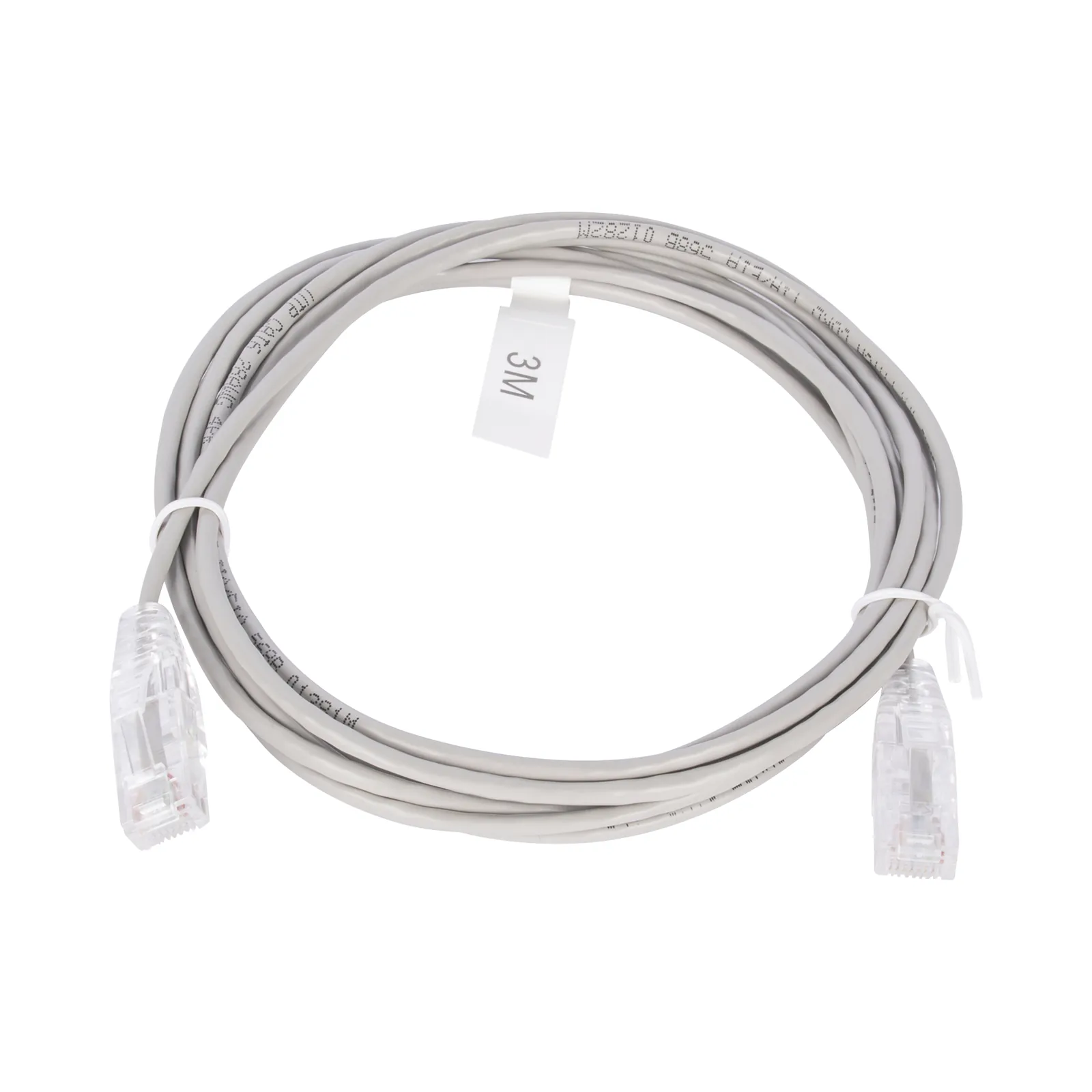 Cable de Parcheo Slim UTP Cat6 - 3 Metros (9.84 Pies) Gris Diámetro Reducido (28 AWG)