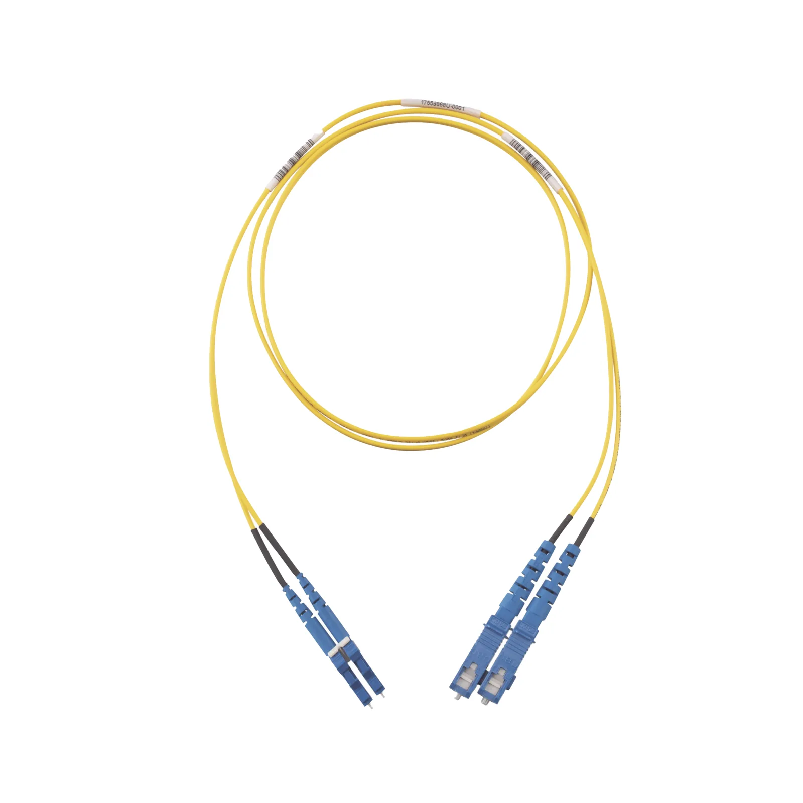 Jumper de Fibra Optica Monomodo 9/125 OS2, LC-SC Duplex, OFNR (Riser), Color Amarillo, 5 Metros (16.40 Pies)