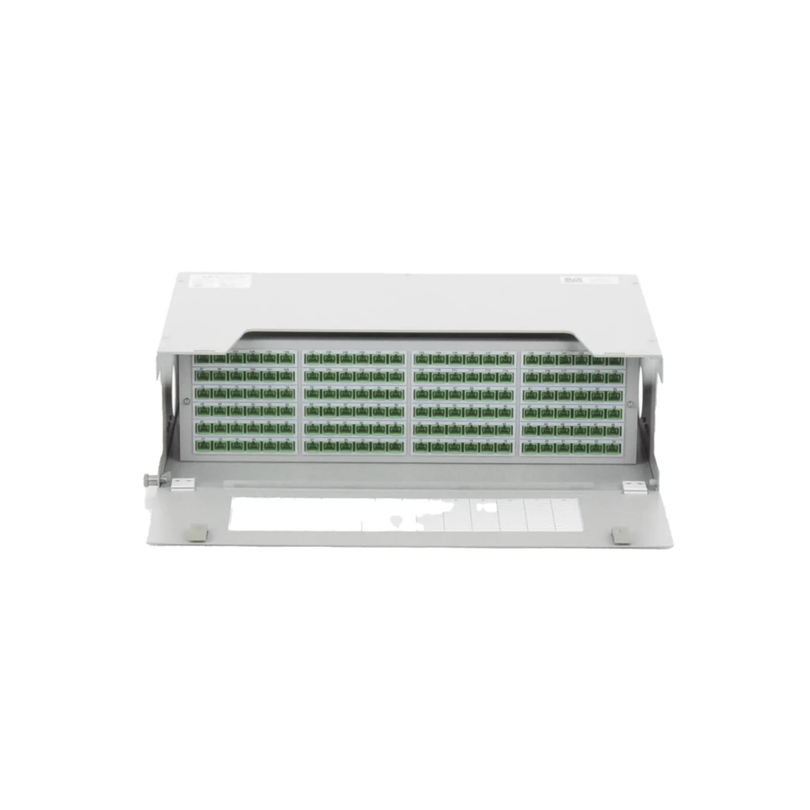 Distribuidor de Fibra Óptica para 144 Empalmes, con 144 Acopladores SC/APC y 144 Pigtails, 19, 5 UR