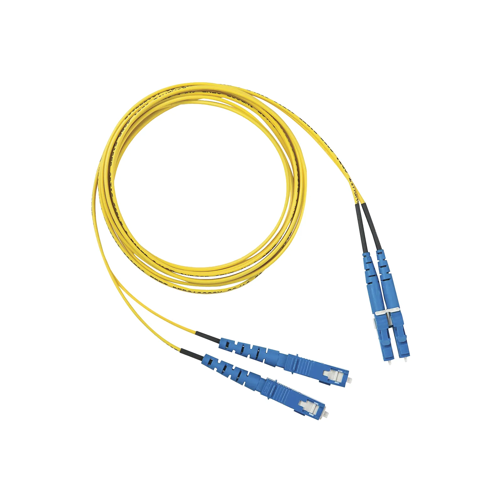 Jumper de Fibra Optica Monomodo 9/125 OS2, LC-SC Duplex, OFNR (Riser), Color Amarillo, 10 Metros (32.81 Pies)