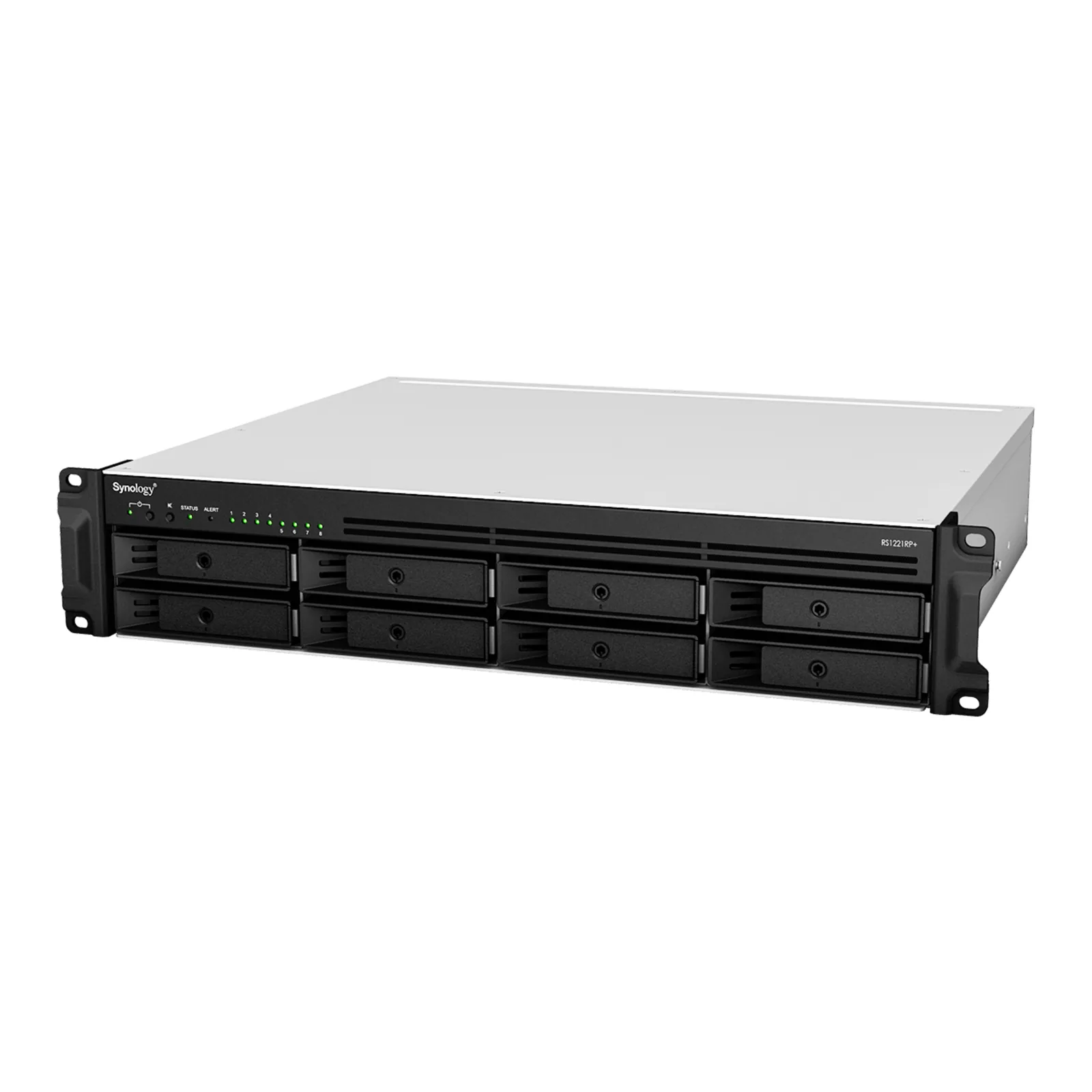 Servidor de Almacenamiento en Red Synology RackStation RS1221RP+ | 8 Bahías | Expandible a 12 Bahías | CPU AMD Ryzen V1500B | 4 GB DDR4 ECC | RAID Soportado | 10/25GbE | Virtualización Certificada | Protección de Datos Integral