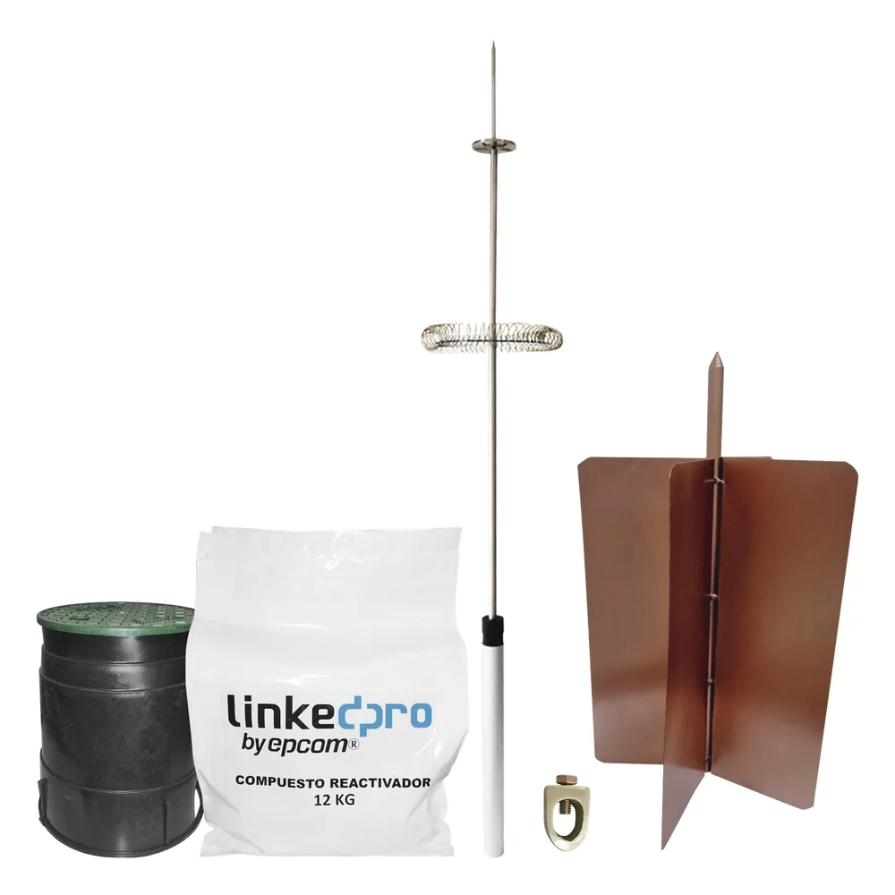Kit pararrayo LinkedPro básico. Ideal para la protección de mástiles y postes.
