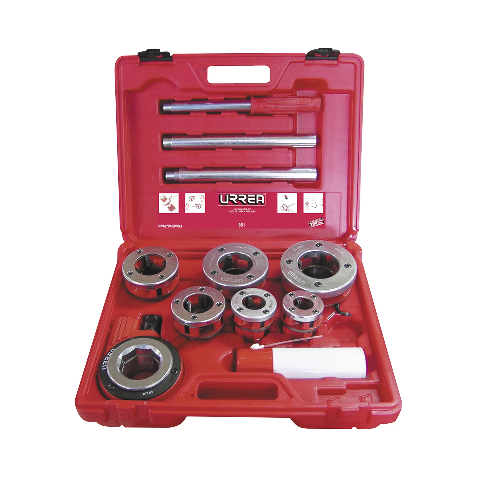 Juego de Tarraja de dados para tubo 1/2" - 2" NPT 9 piezas