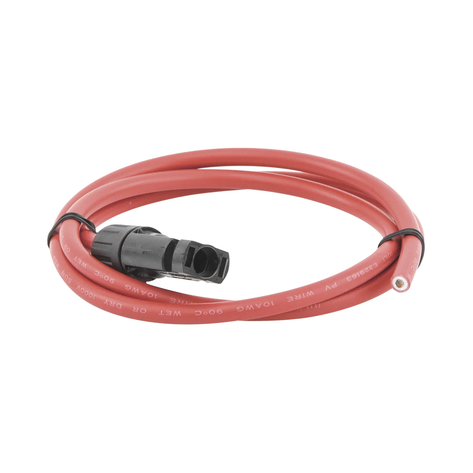 Cable Fotovoltaico, 1 m, Rojo, Calibre 10 AWG con Terminal MC4-M en un extremo