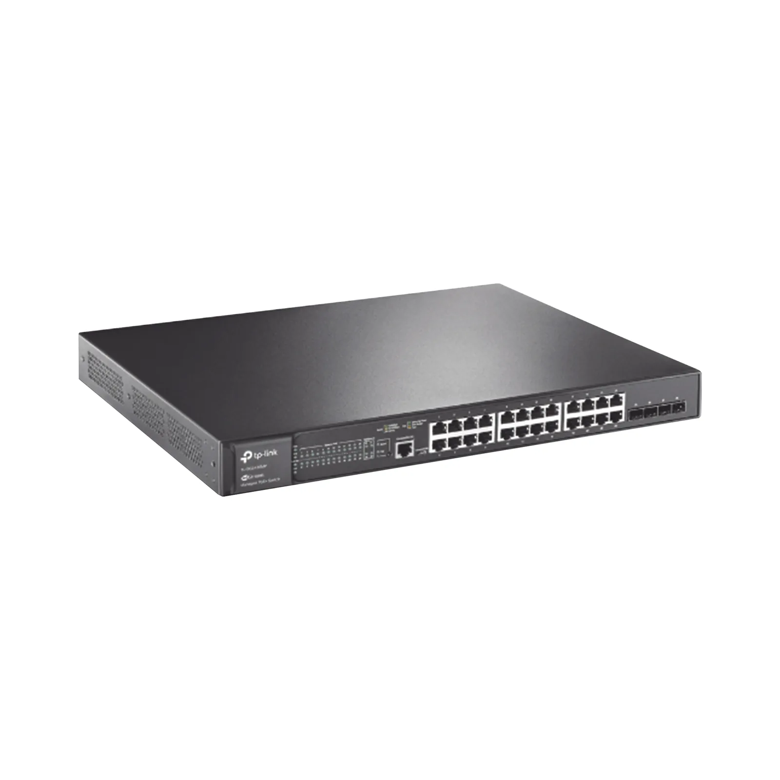 Switch L2+ Omada PoE+ / 24 Puertos PoE+ 10/100/1000 Mbps / 4 Puertos SFP 1G / 2 Puertos Consola (RJ45 y microUSB) / Administración Centralizada Omada o Stand-Alone / Multicast IGMP / Calidad de Servicio / Presupuesto PoE 384W / Montaje en Rack
