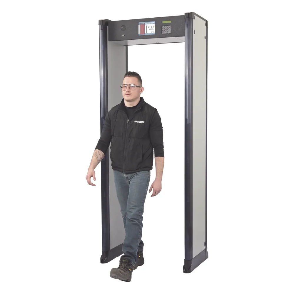 Arco Detector de Metales de 18 Zonas con Anclaje para Fijarse al Piso. Incluye Sensor IR para evitar falsas Alarmas / Certificado por la Administración Federal de Aviación de EE. UU. (FAA)