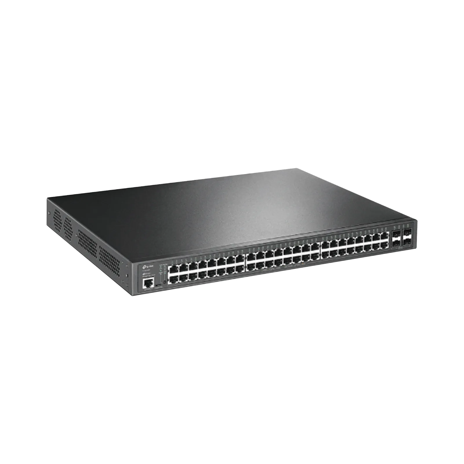 Switch L2+ Omada PoE+ / 48 Puertos PoE+ 10/100/1000 Mbps / 4 Puertos SFP 1G / 2 Puertos Consola (RJ45 y microUSB) / Administración Centralizada Omada o Stand-Alone / Multicast IGMP / Calidad de Servicio / Presupuesto PoE 384W / Montaje en Rack