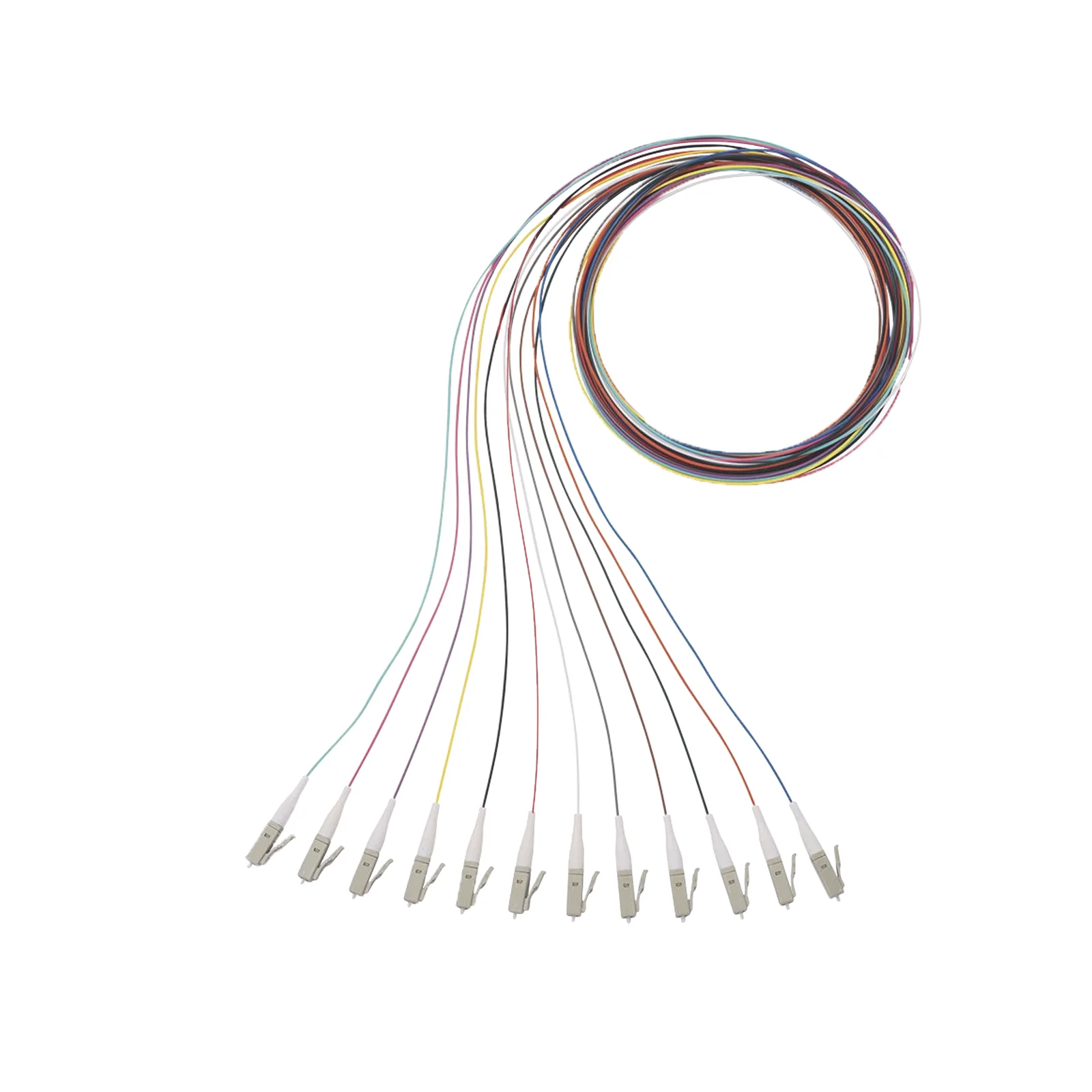 Kit de 12 Pigtails con Conector LC, Multimodo 50/125 OM4, 900um, de 1 Metro (3.28 Pies)