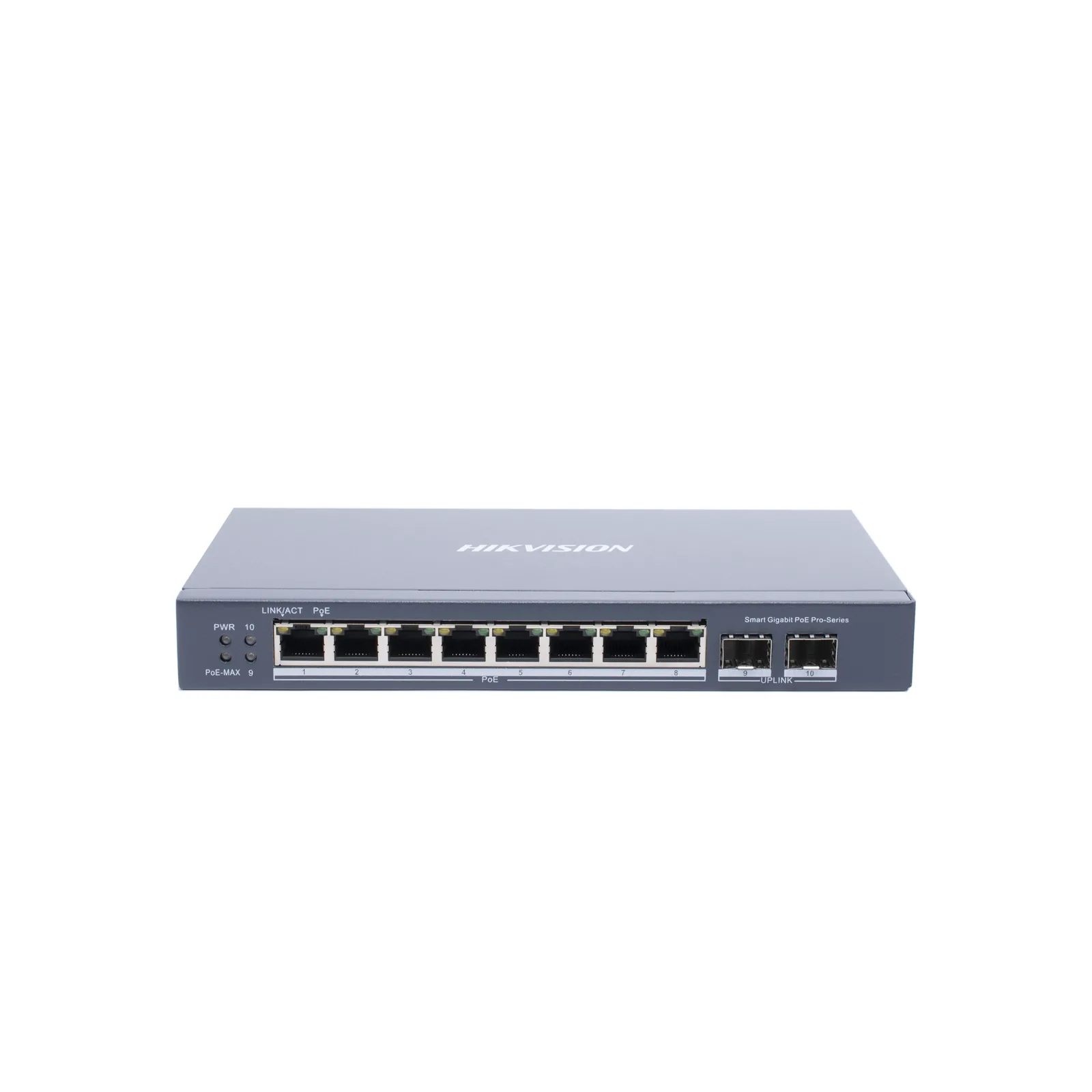 Switch Gigabit PoE+ / Administrable / 8 Puertos Gigabit PoE+ / 2 Puertos SFP / Configuración Nube Hik-Partner Pro / Modo Extendido hasta 300 Metros / 110 W