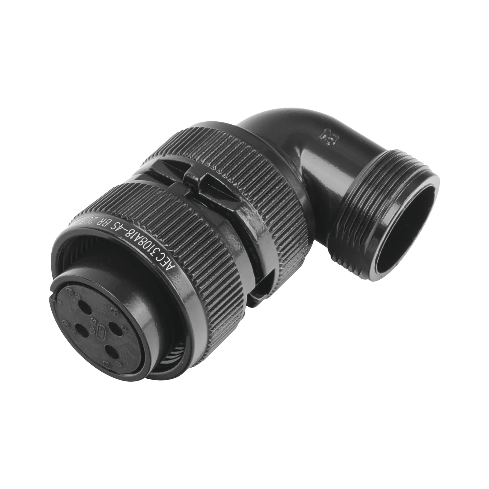 Conector Plug en Ángulo Recto de 4 Contactos Hembra Soldables para Radio de Locomotora.