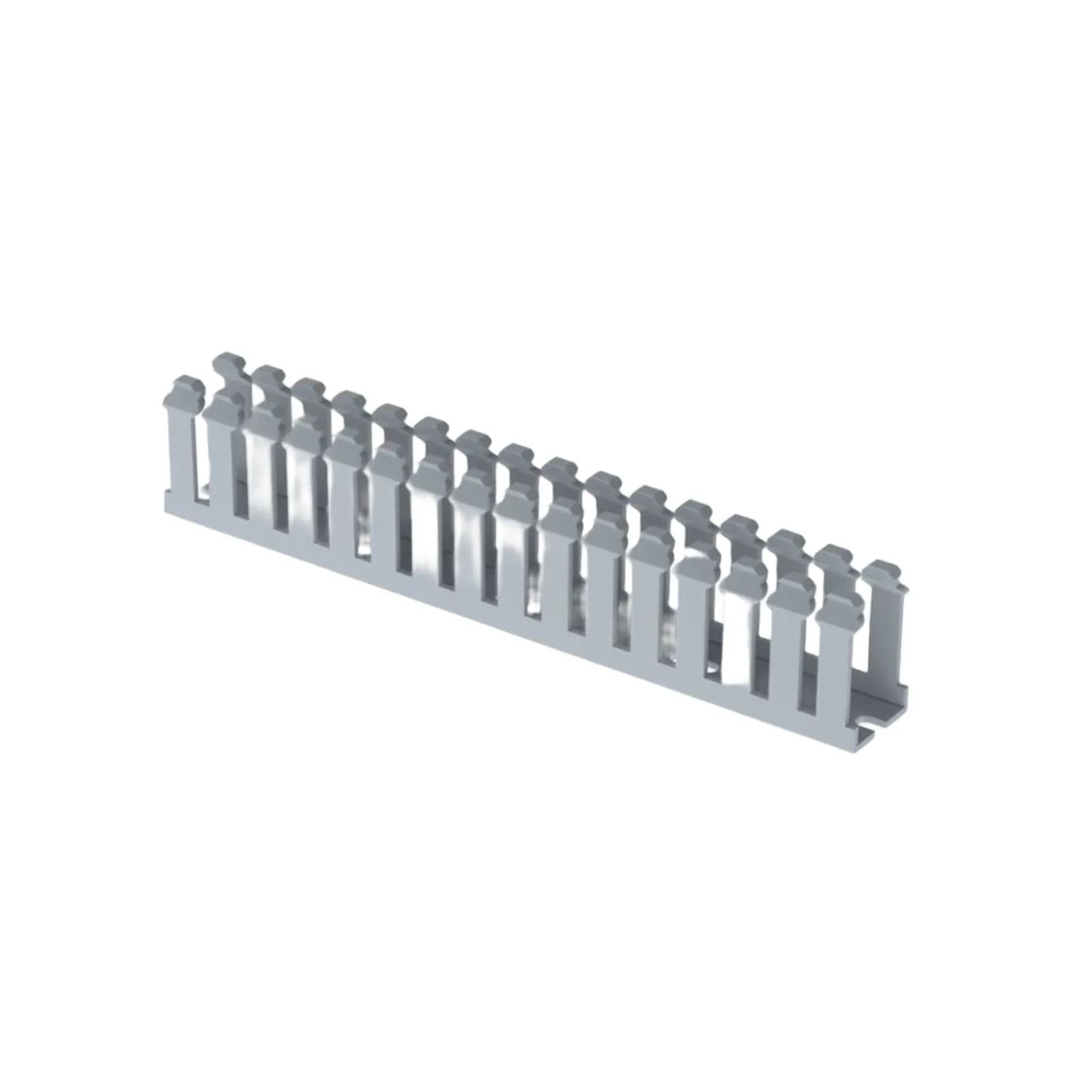 Canaleta Ranurada de PVC sinTapa, Tipo F, 23.6 mm de Ancho, 39.9 mm de Alto y 1.8 m de Largo, Color Gris