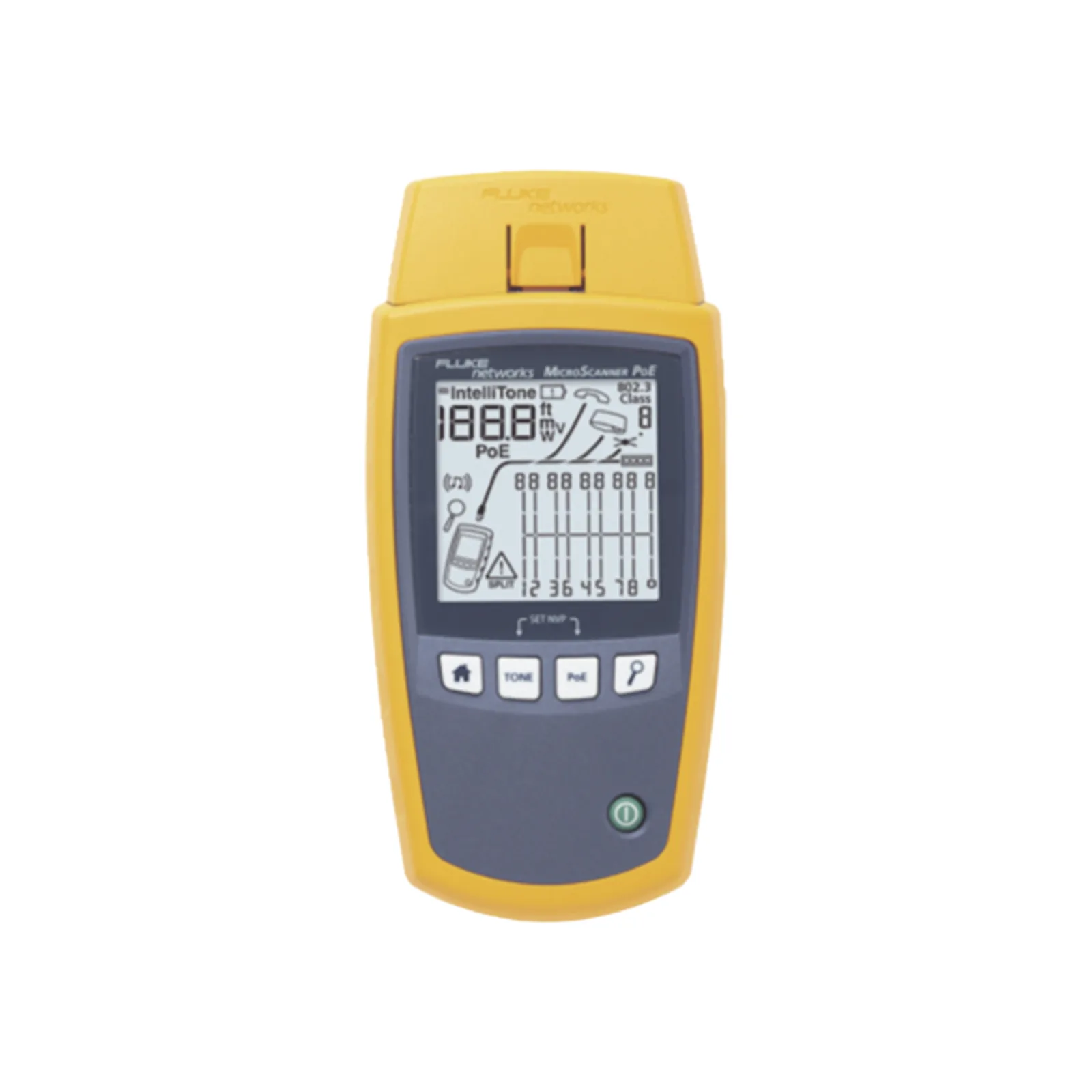 Verificador de Red MicroScanner PoE, para Comprobación de Redes de Voz, Datos, Video y PoE 802.3af, at, bt y UPOE, con Pantalla LCD Retroiluminada