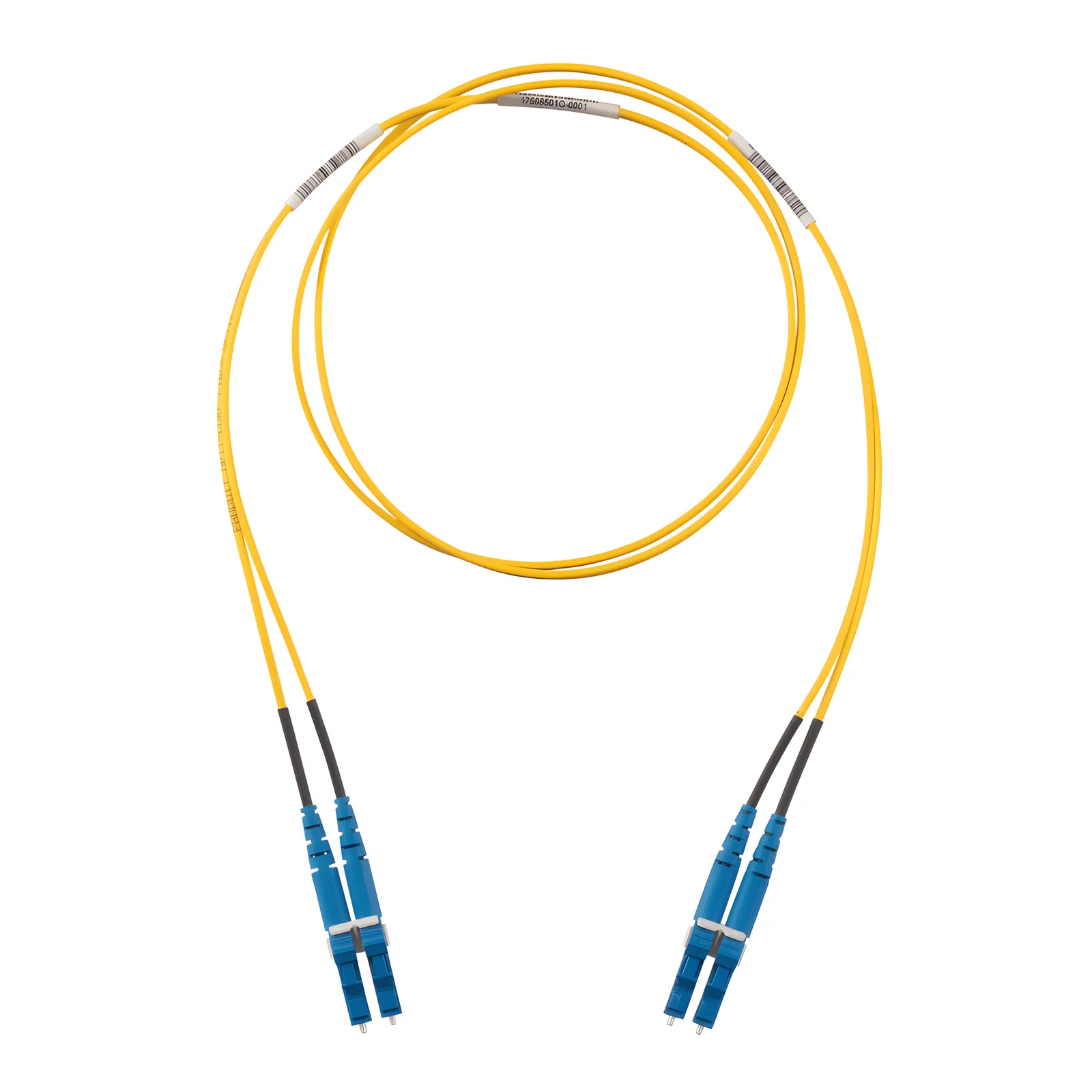 Jumper de Fibra Optica Monomodo 9/125 OS2, LC-LC Duplex, LSZH (Cero Halógenos), Color Amarillo, 2 Metros (6.56 Pies)