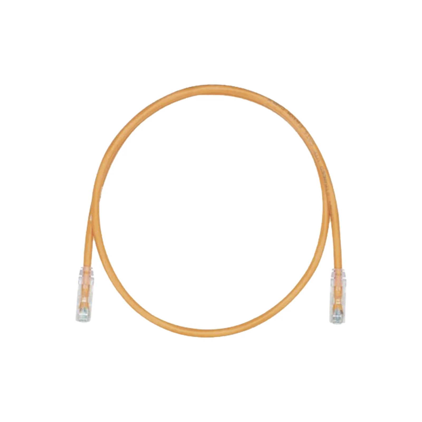 Cable de Parcheo, UTP Cat5e, Diámetro Reducido (28AWG), Color Naranja, 0.30 Metros (1 Pie)