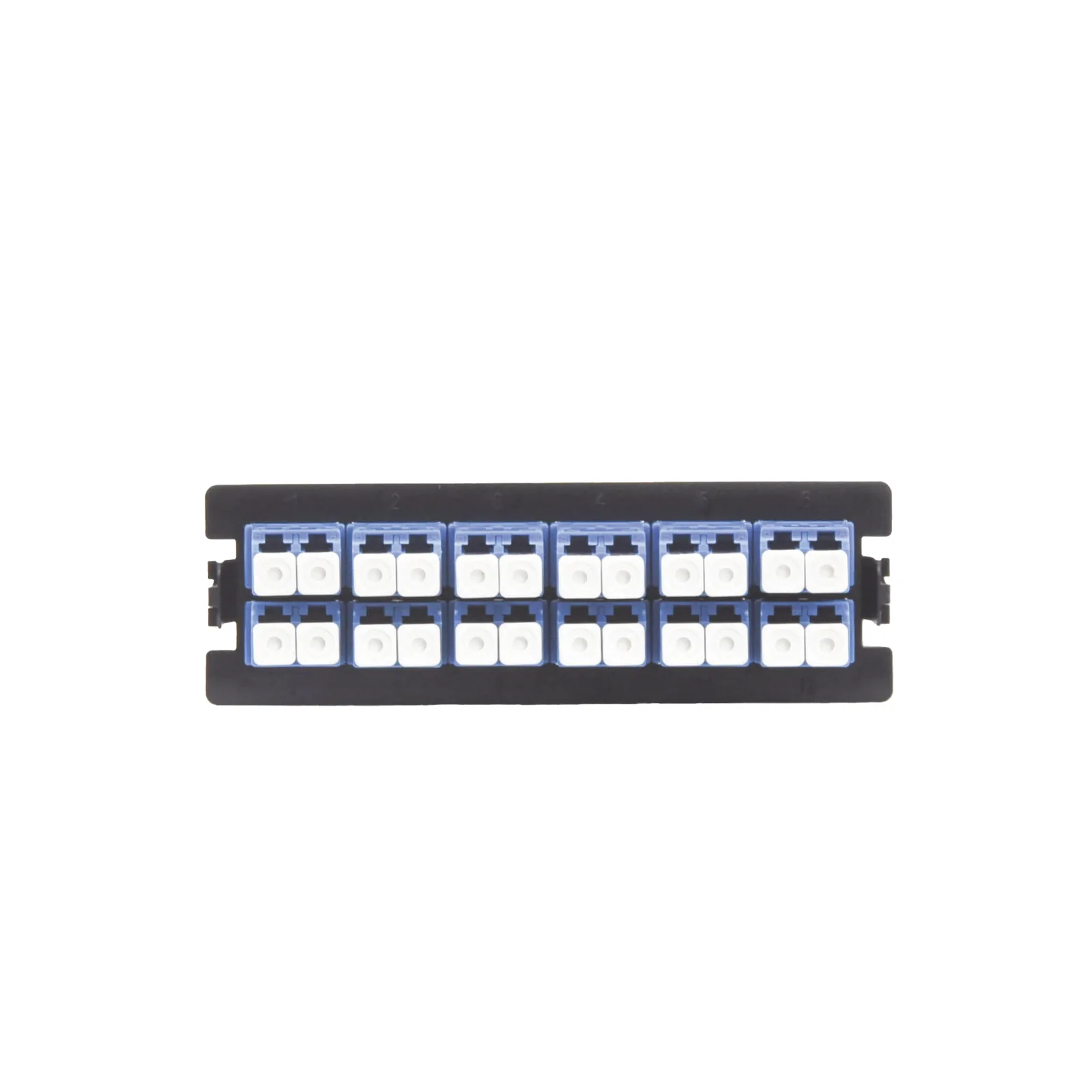 Placa Acopladora para Distribuidor de Fibra Óptica LP-ODF-8024, Incluye 12 Acopladores LC Duplex para Fibra Monomodo