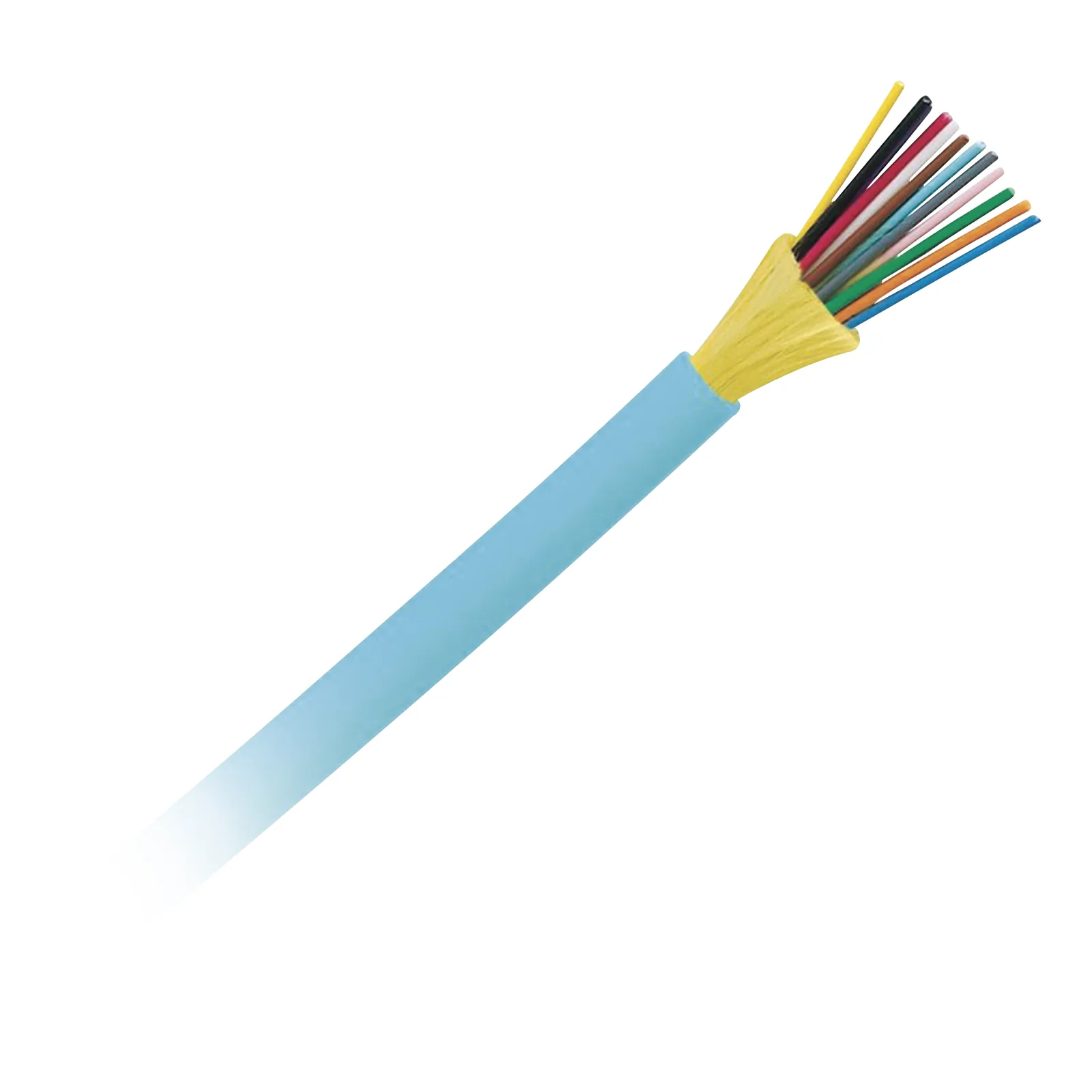 Cable de Fibra Óptica de 12 Hilos, Multimodo OM4 50/125 Optimizada, Interior, Tight Buffer 900um, No Conductiva (Dieléctrica), OFNP (Plenum), Precio Por Metro
