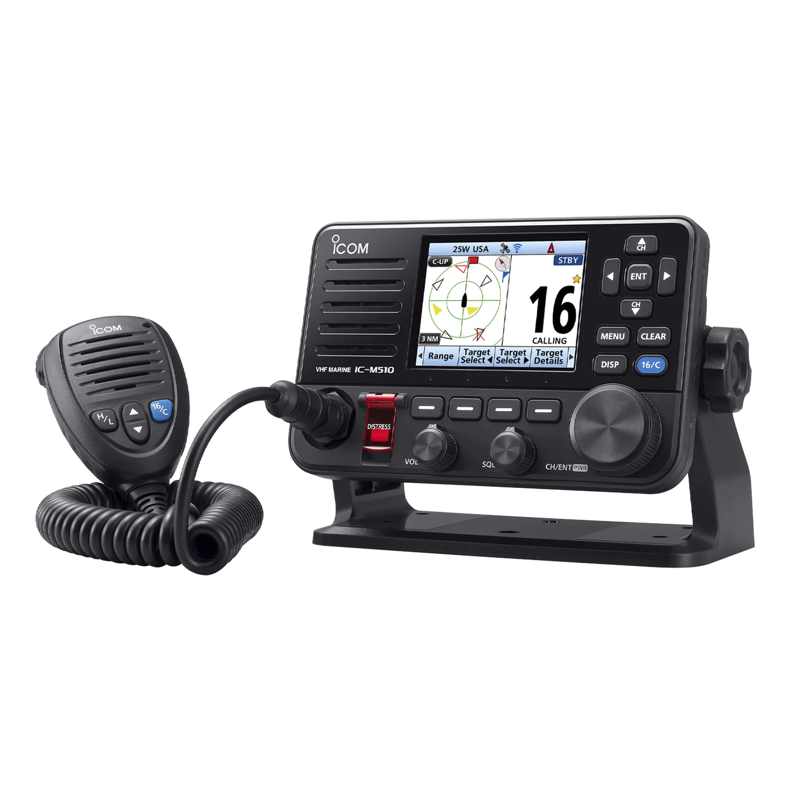 Radio VHF Marino Clase D / DSC / WLAN / IP68 / GNSS / 25 W / Pantalla Color TFT / COMMANDMIC 7 Versión sin AIS