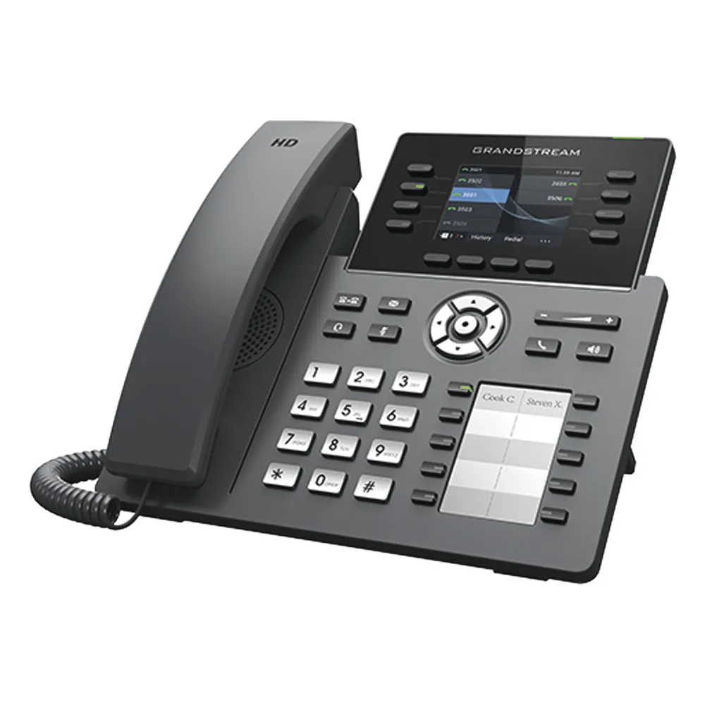Teléfono IP Wi-Fi, Grado Operador, 8 líneas SIP con 4 cuentas, pantalla a color 2.8", puertos Gigabit, Bluetooth, PoE, codec Opus, IPV4/IPV6 con gestión en la nube GDMS