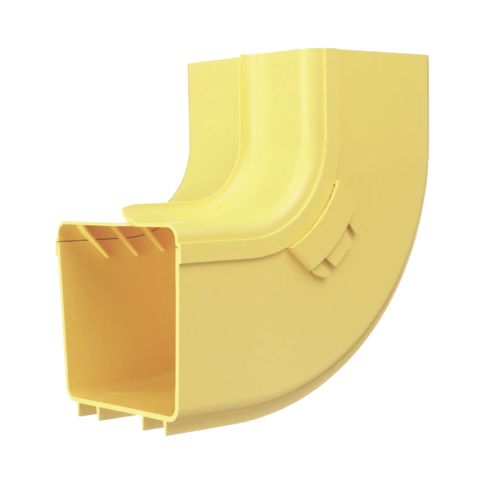Bajada Vertical Interior de 90º con Tapa, Para uso con Canaletas 4X4 FiberRunner™, Color Amarillo