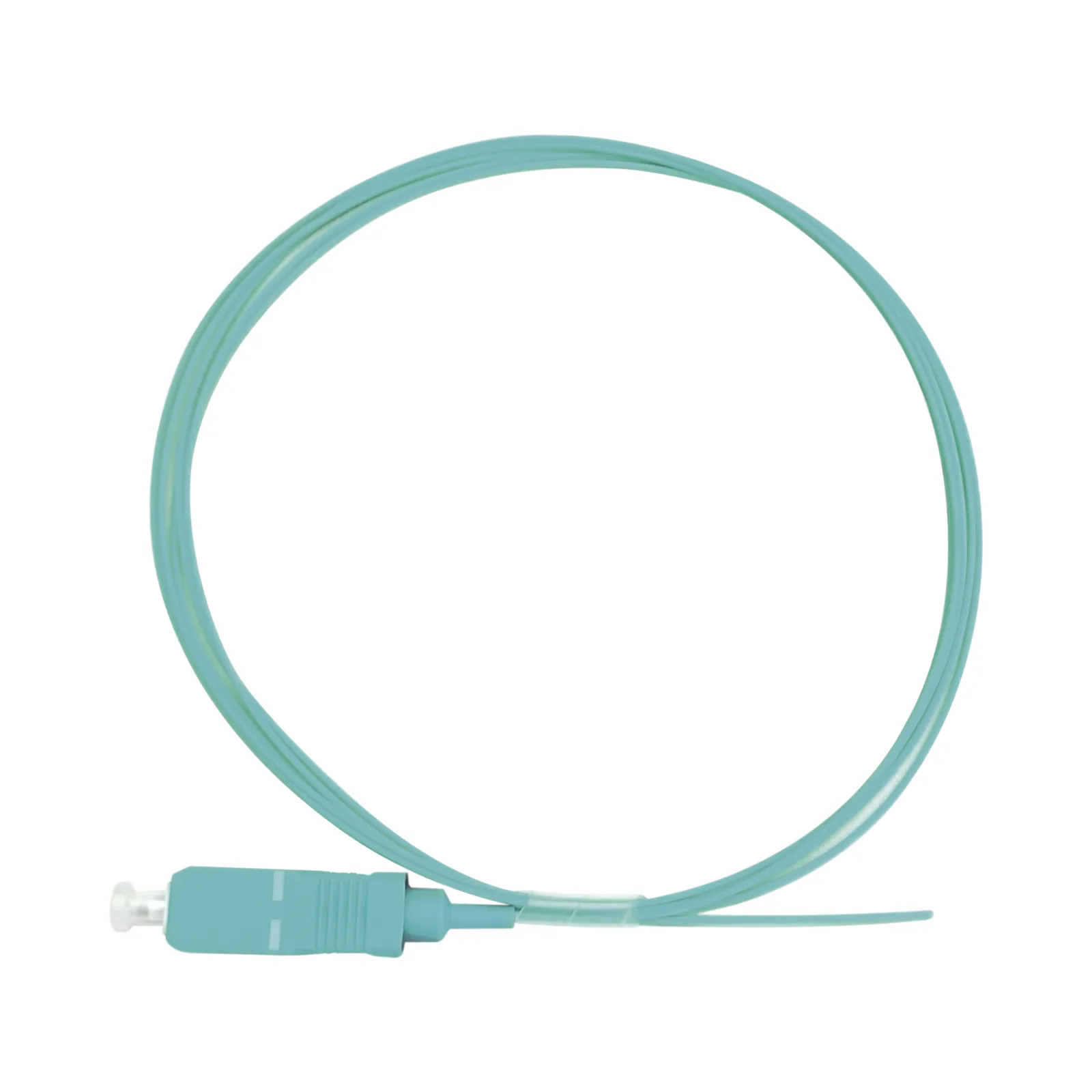 Pigtail de Fibra Óptica Simplex SC, PVC, OM3 50/125, Aqua, 1 Metro (3.28 Pies)