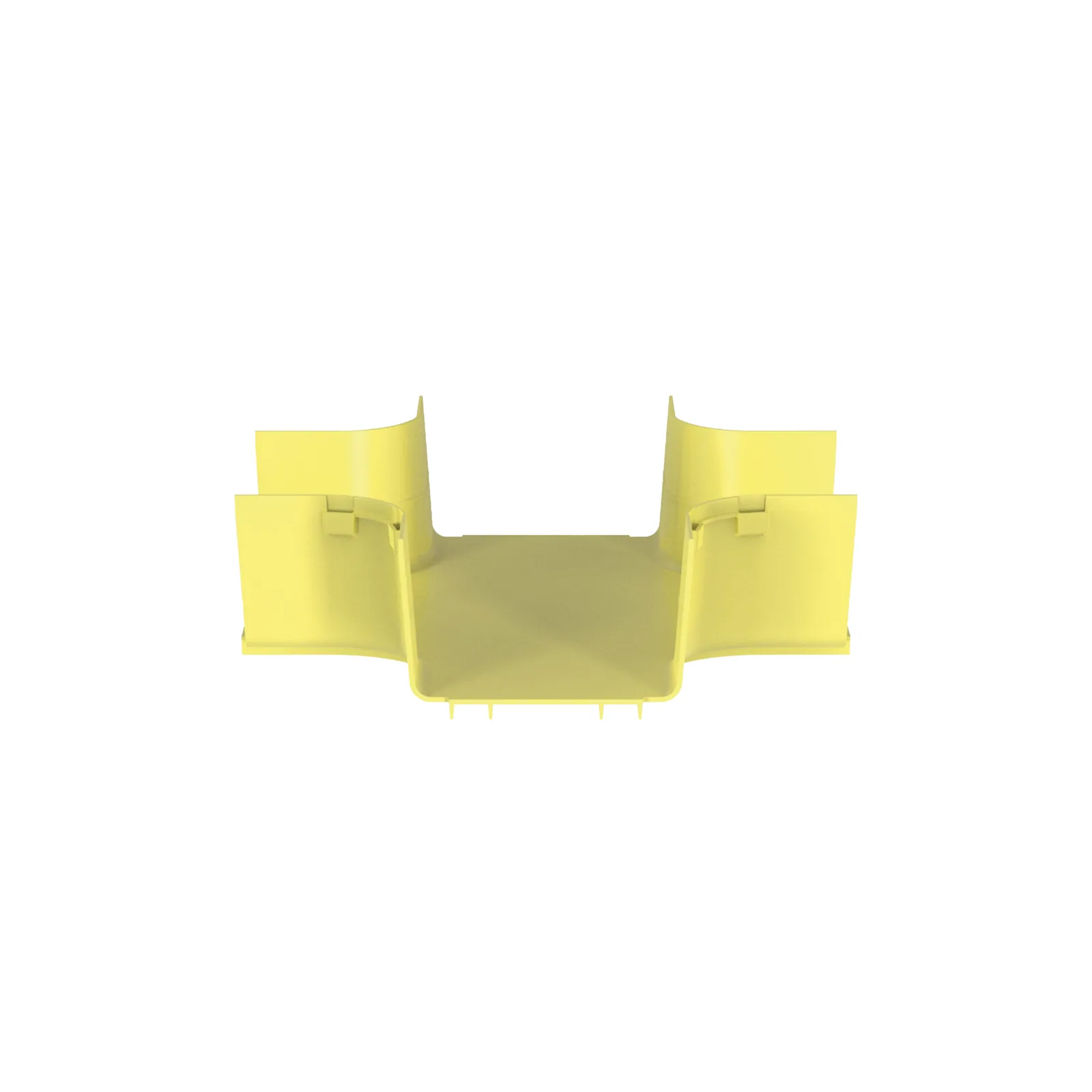 Accesorio de 4 Vías Horizontal, Con Ángulos a 90º, Para Canaletas FiberRunner™ 6X4, Color Amarillo