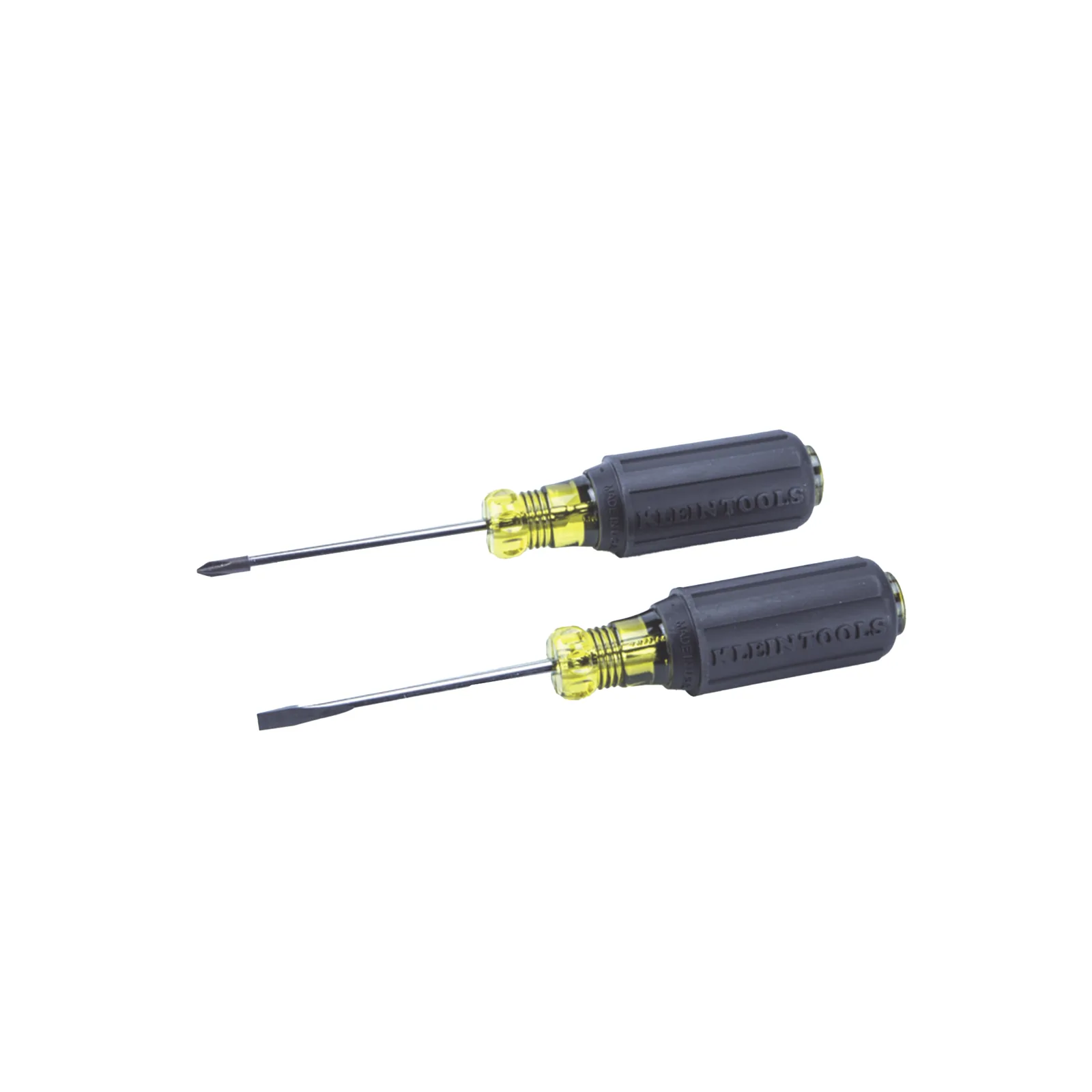 Juego de 8 Desarmadores con Mango Cushion-Grip™: 2 de punta Plana de 1/4'' (6.4 mm) y 5/16'' (7.9 mm); 2 de punta Cabinet de 5/16'' (7.9 mm) y 3/16'' (4.8 mm); tres de punta Phillips n.º 1, n.º 2 y n