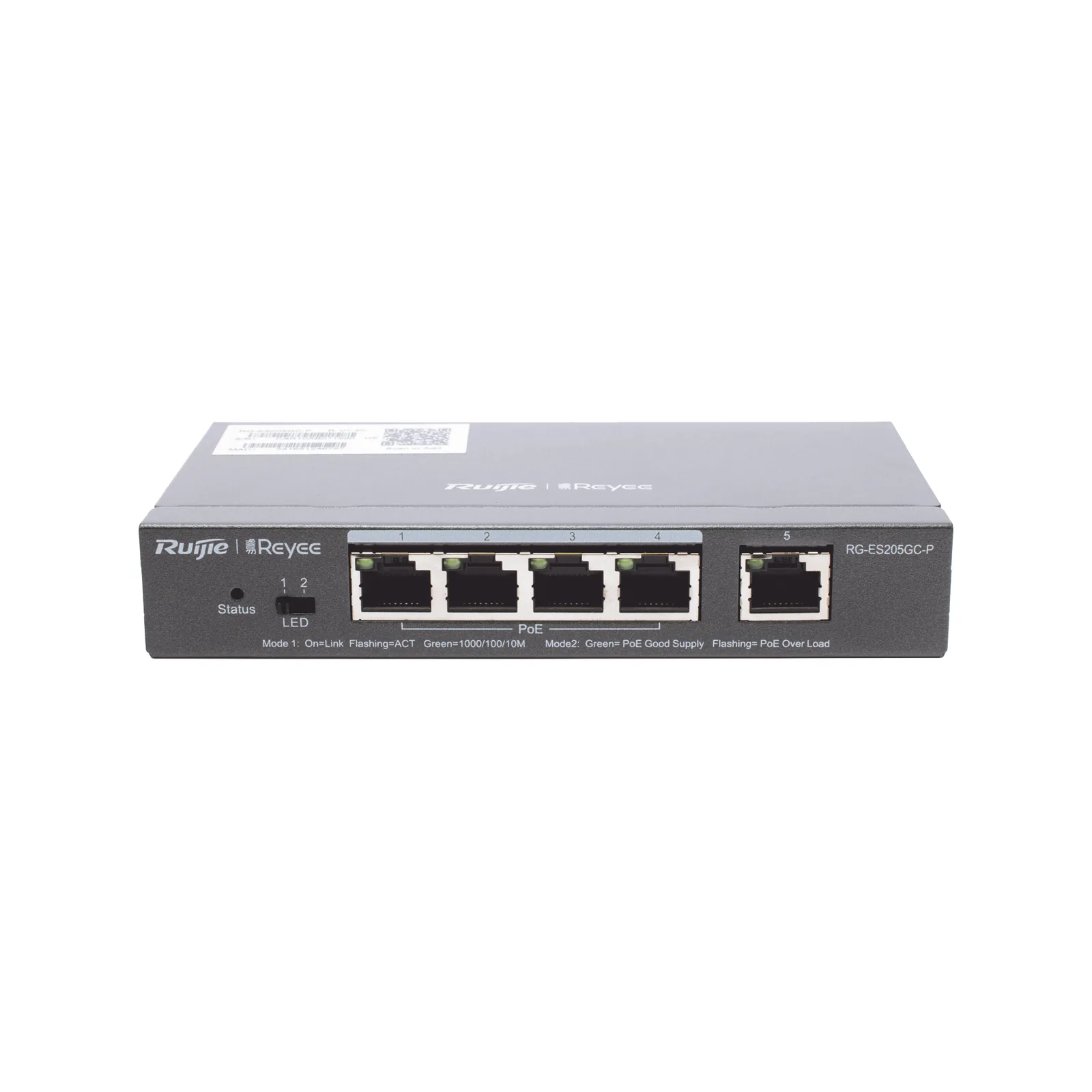 Switch Administrable PoE con 5 puertos Gigabit, 4 PoE 802.3af/at, gestión gratuita desde la nube, 54w