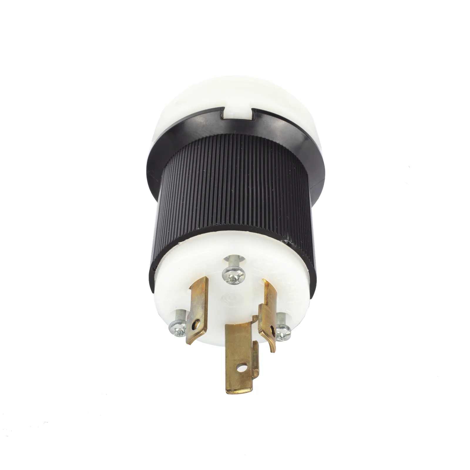 Clavija Industrial con Bloqueo de Media Vuelta / 30 A 250 V CA / 2 Polos 3 Hilos / Color Blanco y Negro / Nema L6-30P.