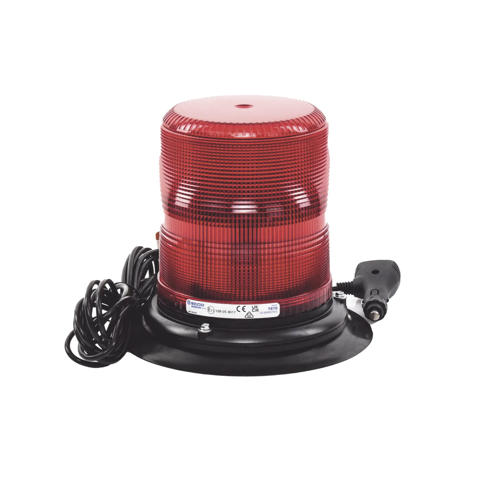Baliza LED color rojo con montaje magnético de succión de 7" de altura