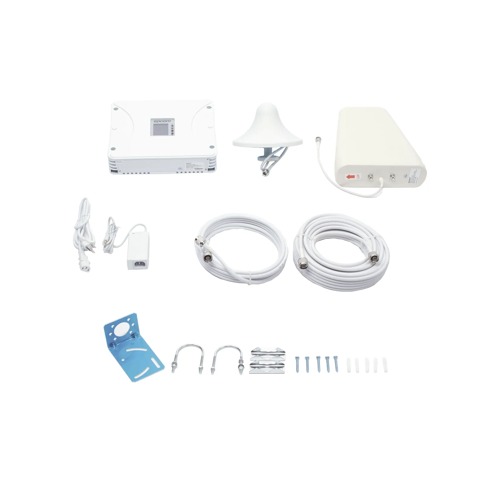 Kit Amplificador de Señal Celular 2G, 3G, 4G y 5G / Mejora llamadas convencionales y VoLTE / Amplifica señal de TELCEL, AT&T, MOVISTAR, BAIT,DiRi y más / Cubre hasta 300 m² con una antena y hasta 900 m² con 3 antenas.