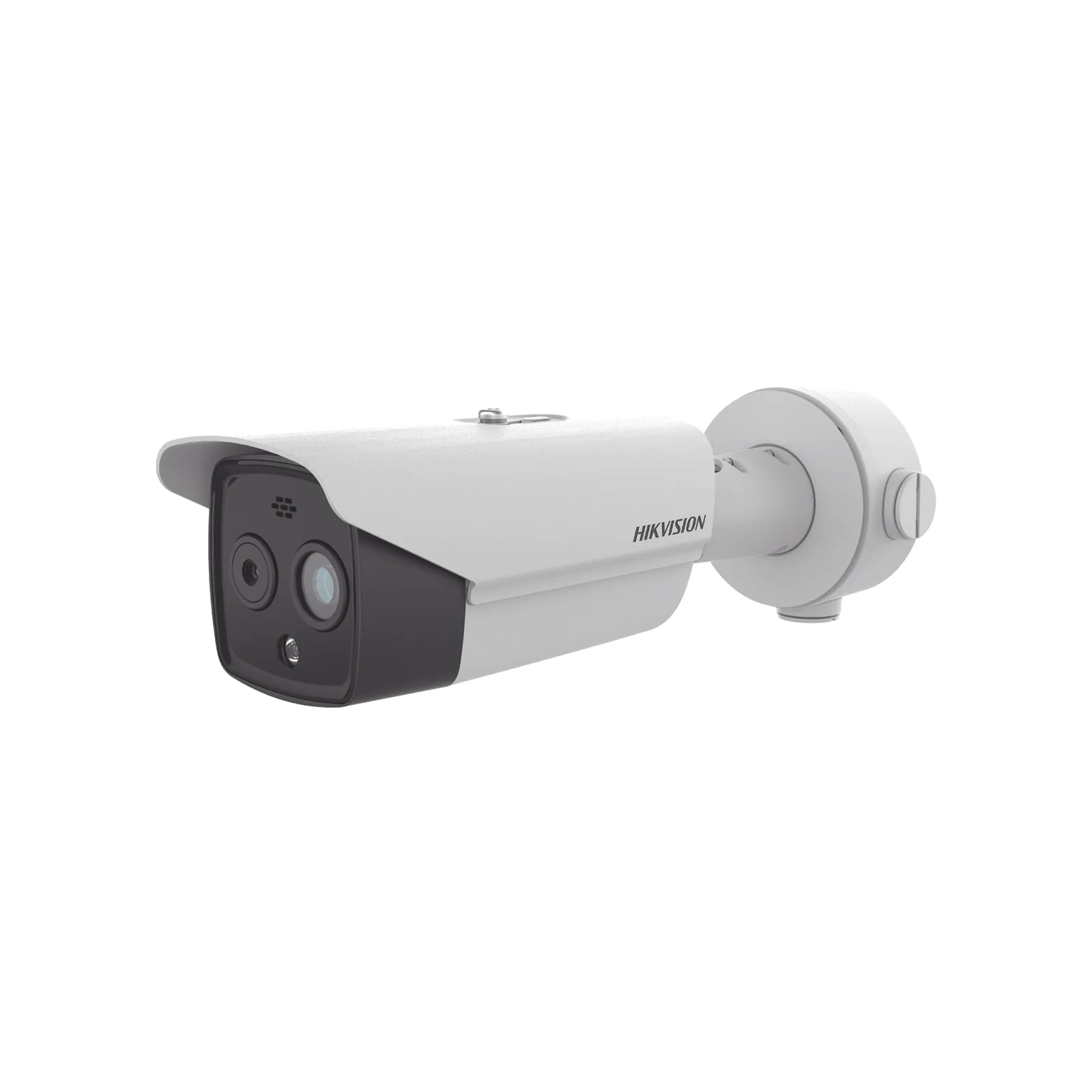 Bala IP Dual / Térmica 6.9 mm (256 x 192) / Óptico 6.4 mm (4 Megapixel) / 30 mts IR / Exterior IP67 / PoE / Termométrica / Detección de Temperatura / Sirena y Luz Intermitente Integrada / Micro SD